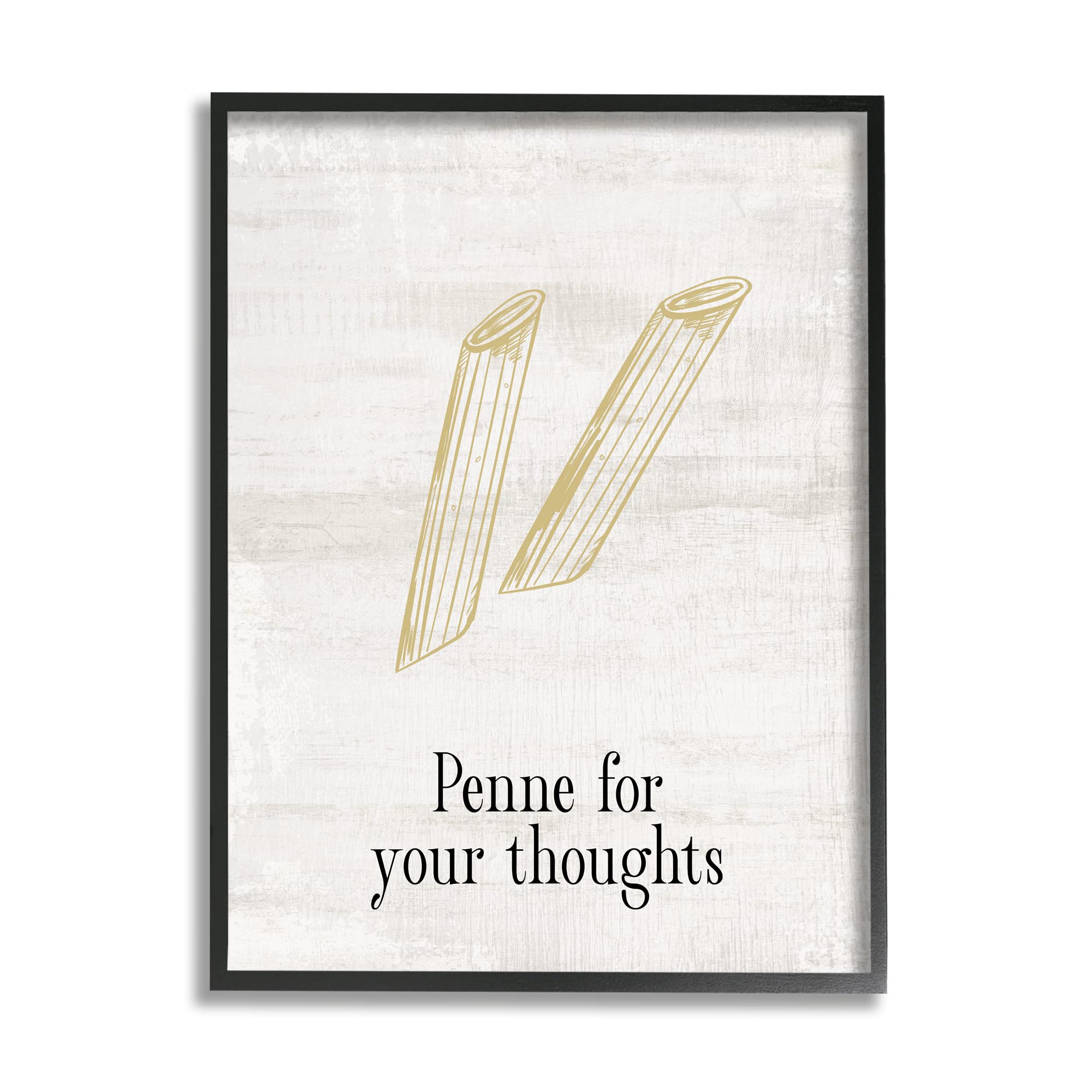 Stupell Industries Penne For Your Thoughts Humor Framed Wall Art, Design by Lil Rue