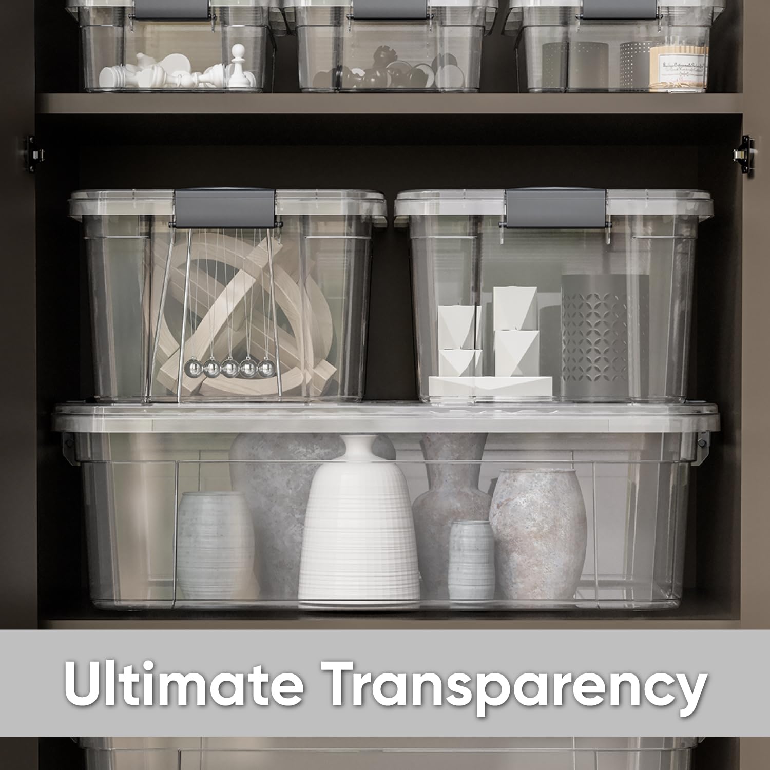 Superio Clear Storage Boxes With Lids, 6.75 Quart Plastic Container Bins For Organizing, Stackable Crates, Bpa Free, Non Toxic,