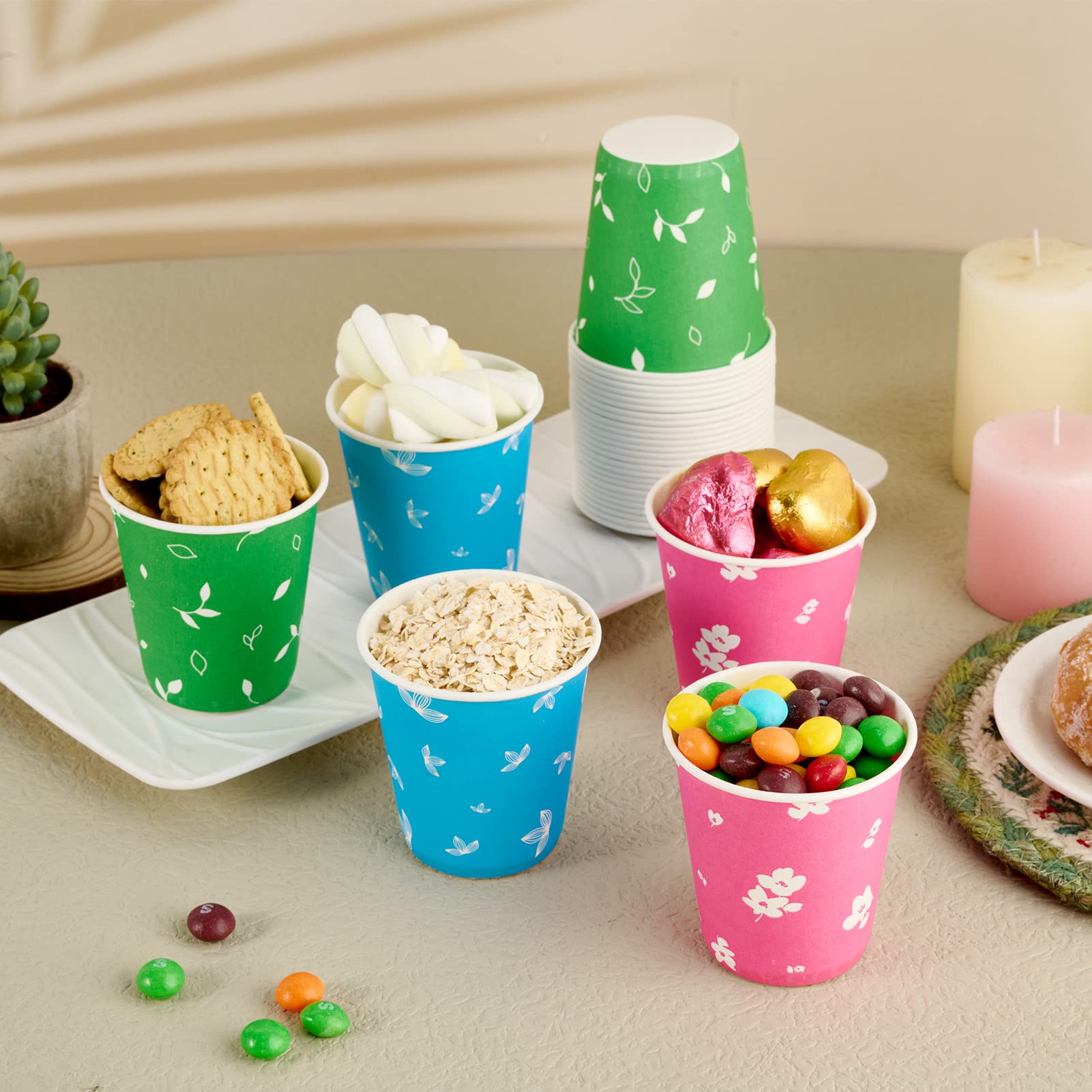 LITOPAK 600 Pack 5 oz Paper Cups  Colorful Disposable Mouthwash Cups  Small Disposable Cups  Mini Paper Cups for Parties  Picnics  Barbecues  Travel and Events.