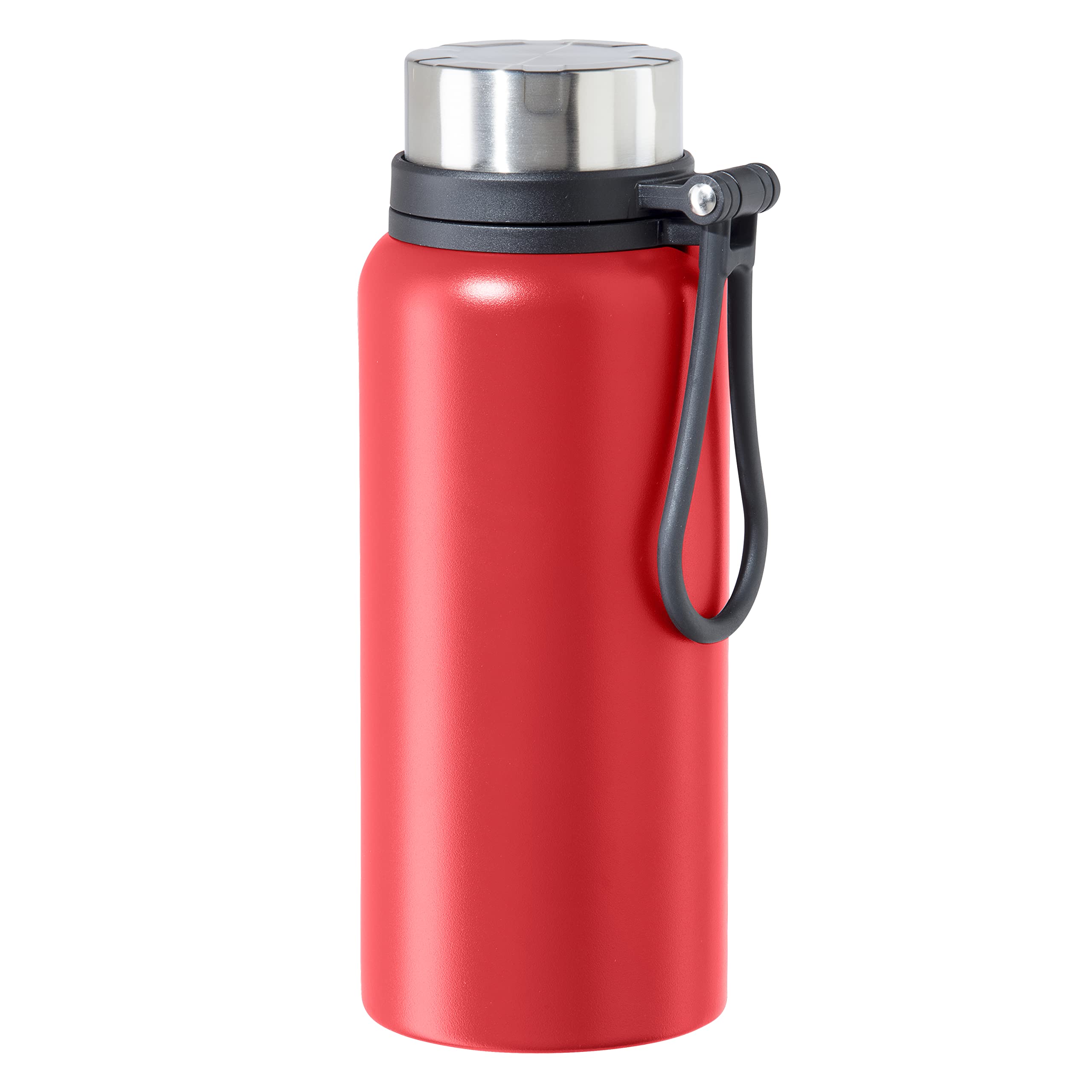 Oggi Terrain Insulated Stainless Steel Water Bottle - Large 32-Ounce Capacity, Also Suitable For Coffee & Hot Drinks, Red