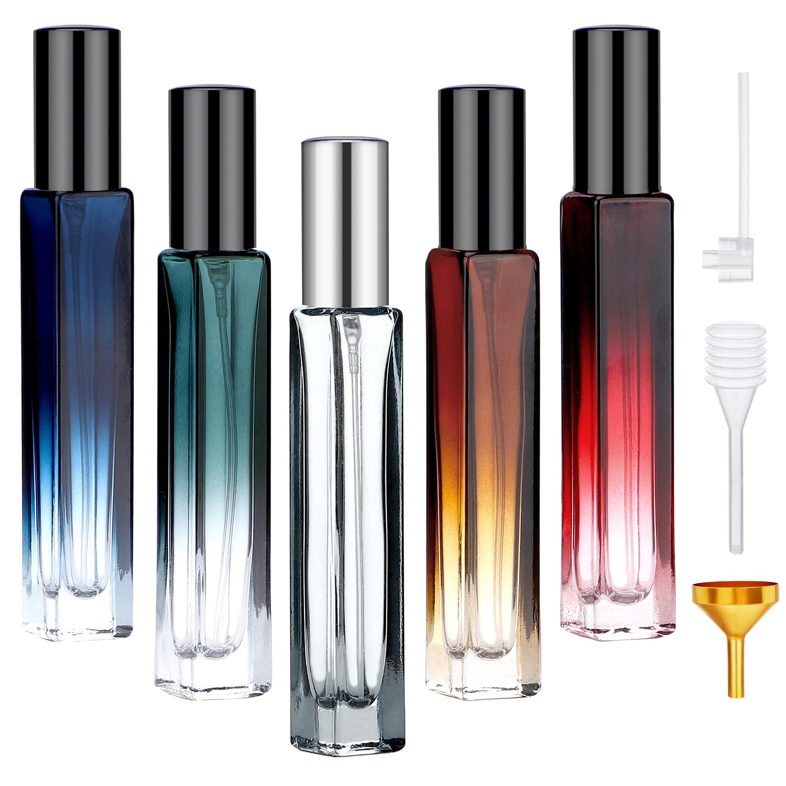 Segbeauty Glass Perfume Bottle Set, 5 Pack Of 10Ml Portable Perfume Travel Refillable, Empty Atomizer Sprayer For Perfume Cologn