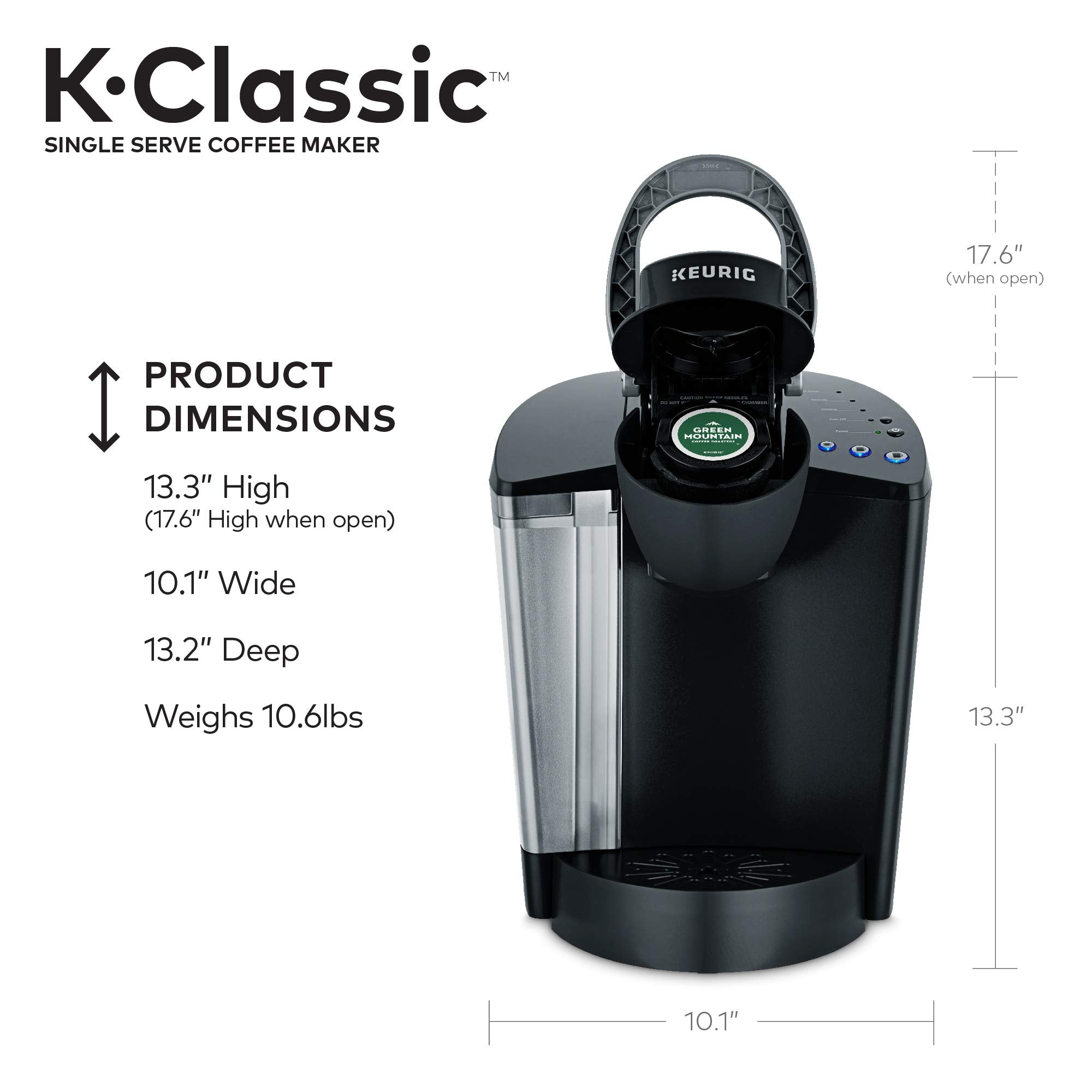 Keurig K-Classic Single-Serve K-Cup Pod Coffee Maker - K50 - Black