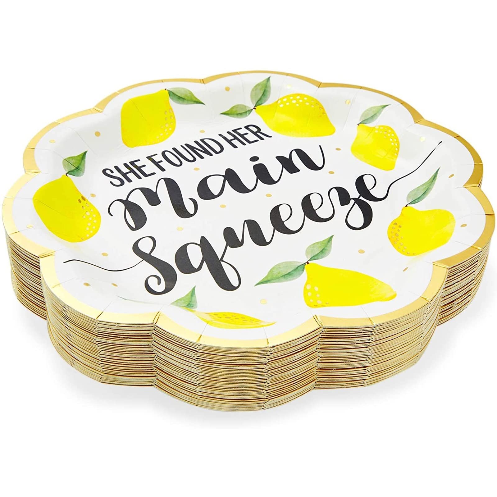 48-Pack Lemon Party Plates  She Found Her Main Squeeze (9 in)