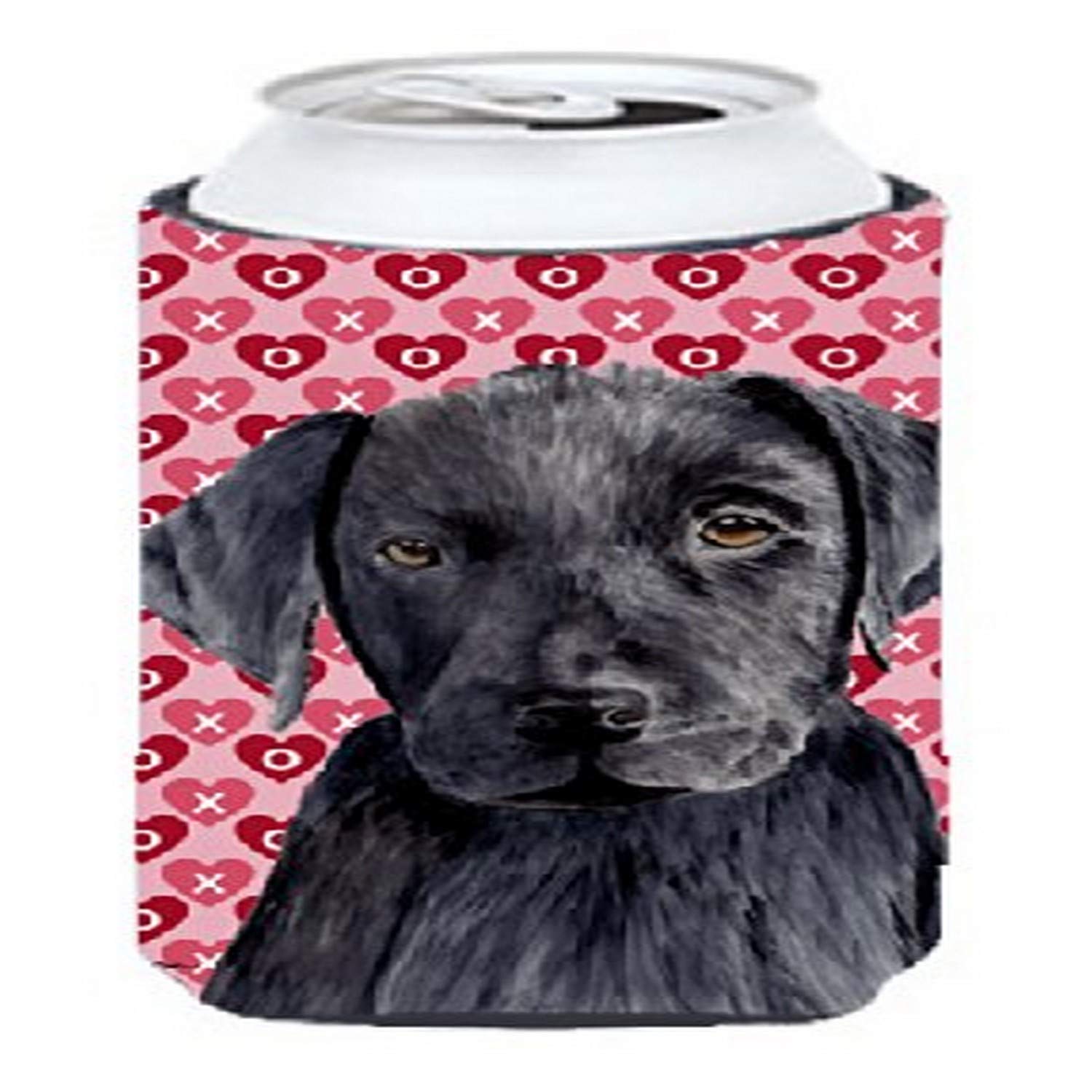 Labrador Black Hearts Love Valentine's Day  Tall Boy Beverage Insulator Beverage Insulator Hugger