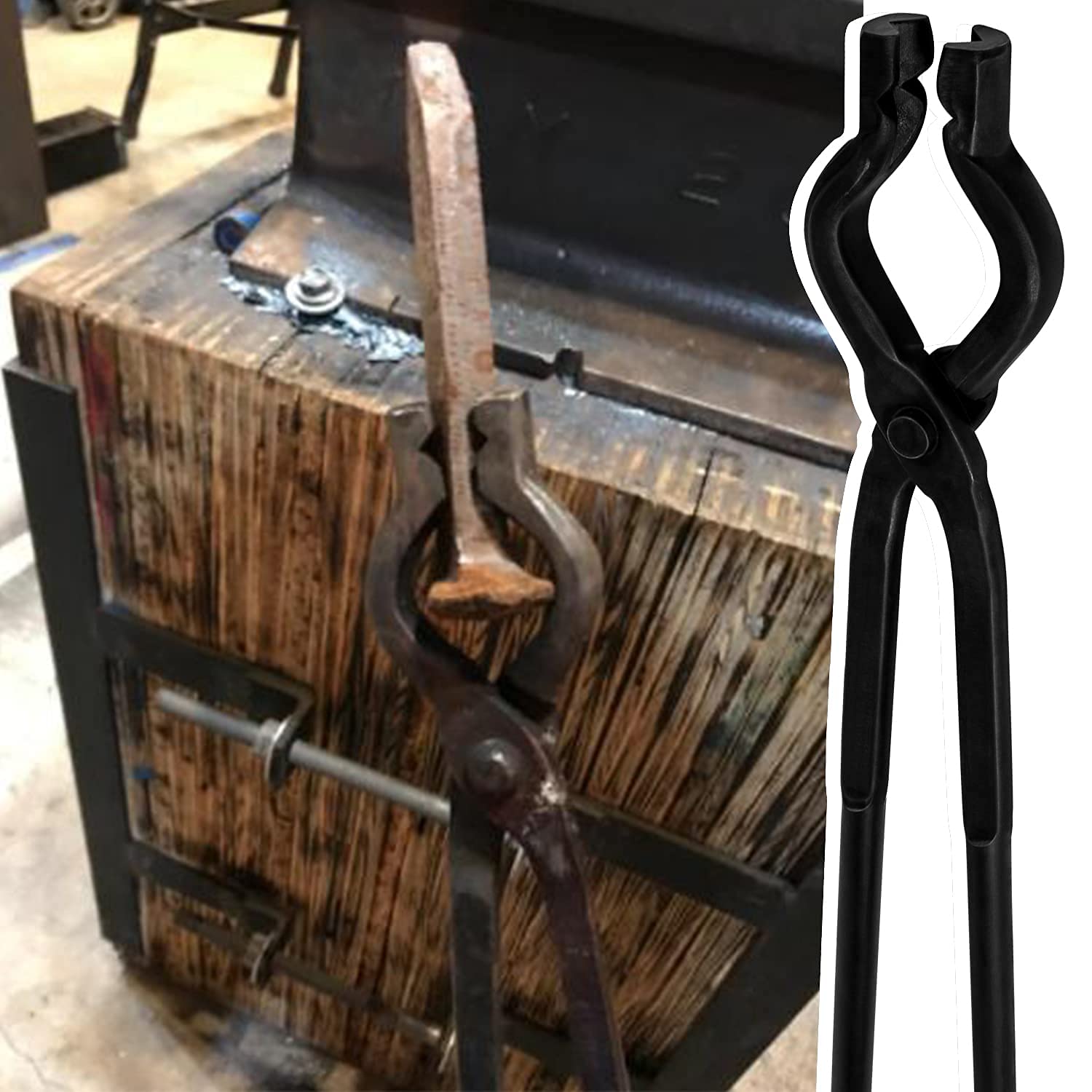 Blacksmith Tongs Wolf Jaw Blacksmithing Tongs & V-Bit Tongs Blacksmith Forge Tools Knifemaking Bladesmith Blacksmithing Tongs To