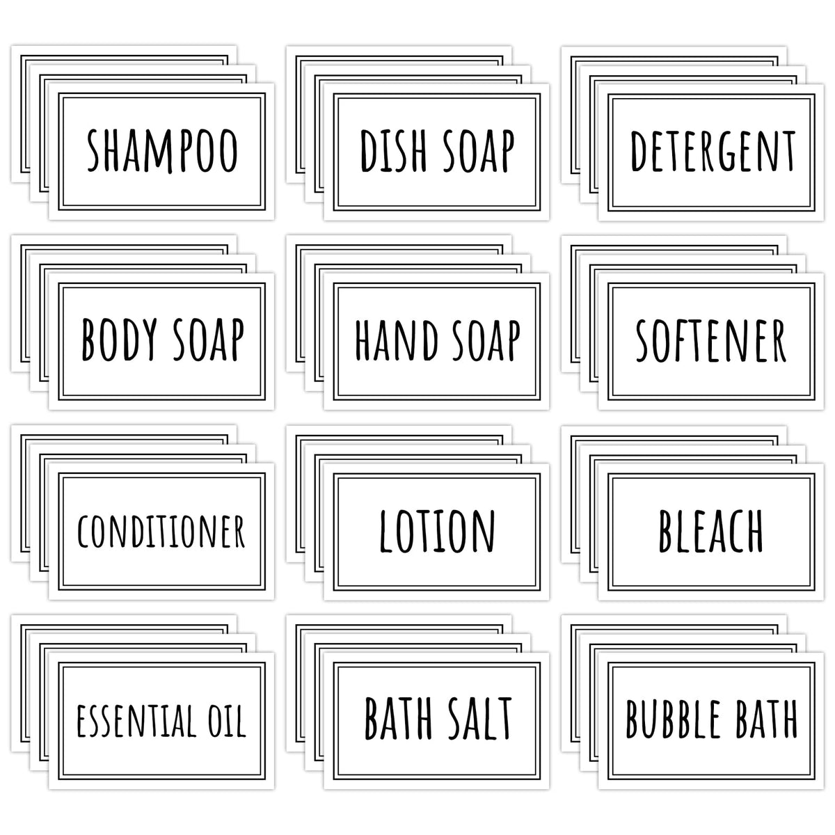 Segbeauty Waterproof Labels For Bottles, 36Pcs Laundry Labels Bathroom Labels For Organizing, Self-Adhesive Removable Cleaning L