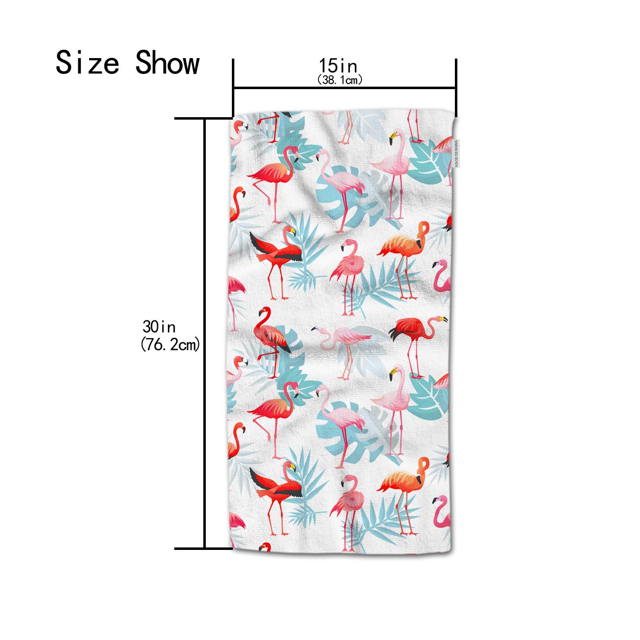 Hgod Designs Flamingo Hand Towels,Tropical Pink Flamingos And Exotic Bird With Palm Leaves 100% Cotton Soft Bath Hand Towels For