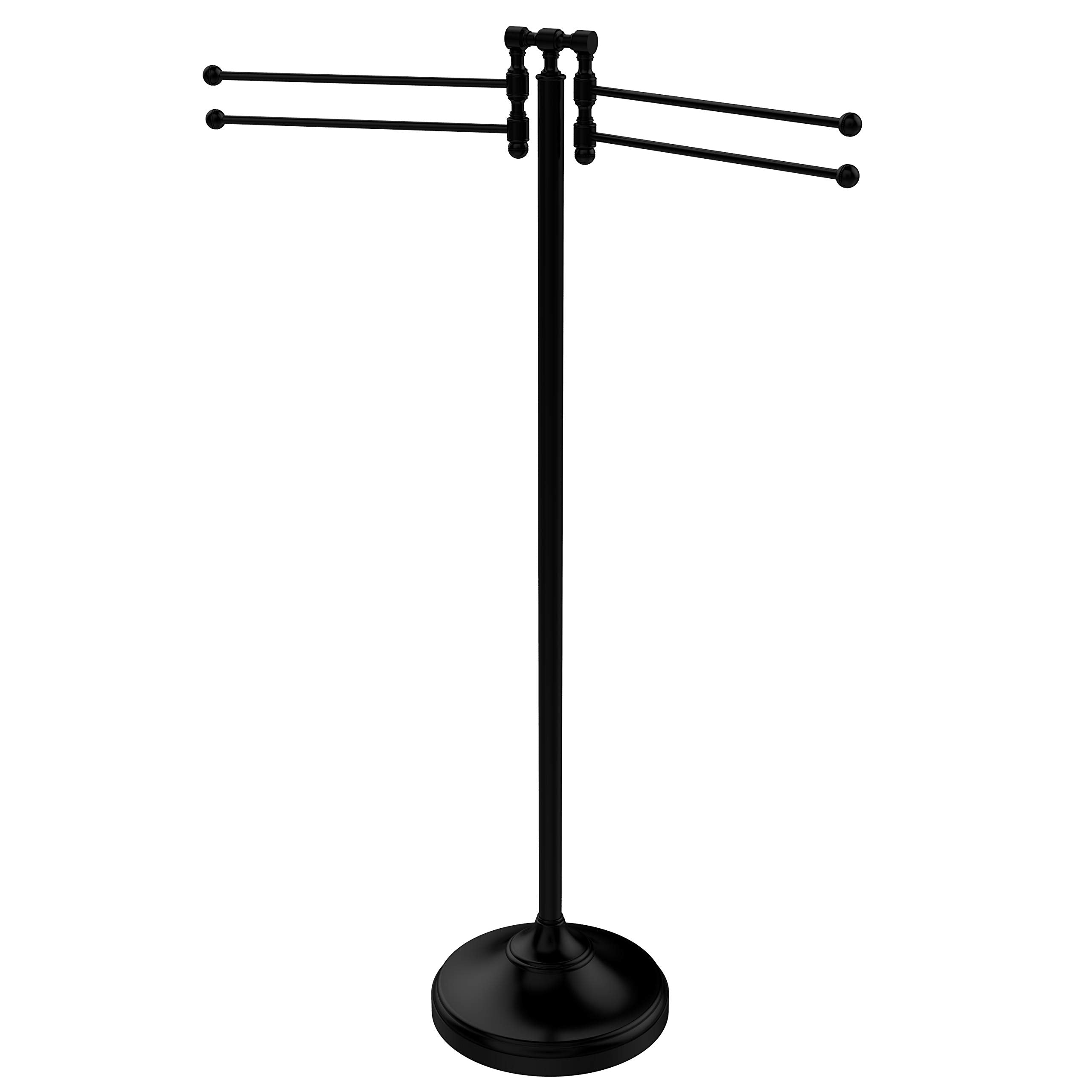 Allied Brass RDM-8-BKM 4 Pivoting Swing Arms Towel Stand, Matte Black
