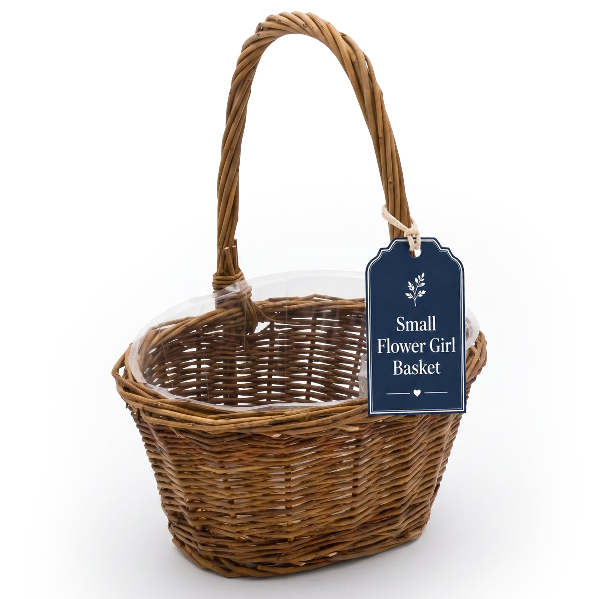 Royal Imports Small Oval Flower Girl Basket for Wedding 8.9 x 6.8 x 10.5