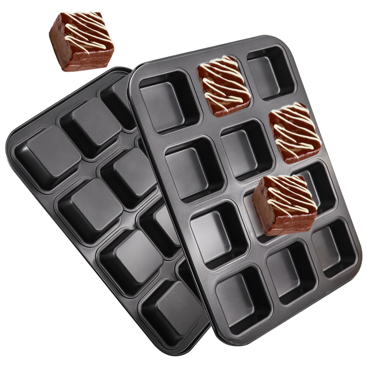 Draongye 2 Packs Nonstick Round Muffin Baking Pan, Premium Steel Muffin Pan For Baking, Nonstick Cupcake Tin Cheesecake Pans, Ba