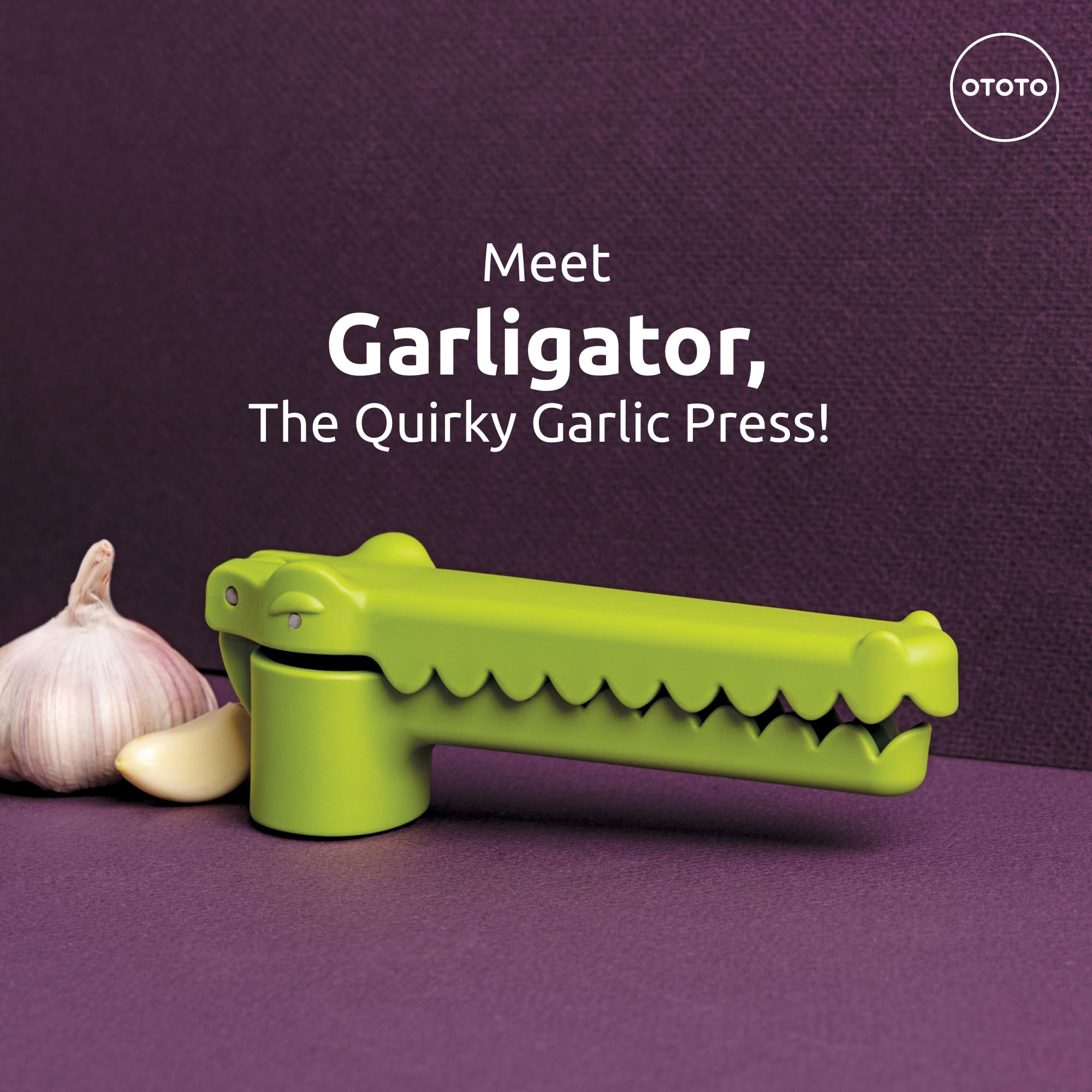 New!!! Garligator Garlic Press By Ototo - Garlic Mincer Tool - Funny Gifts - Alligator Garlic Press - Garlic Crusher Press With