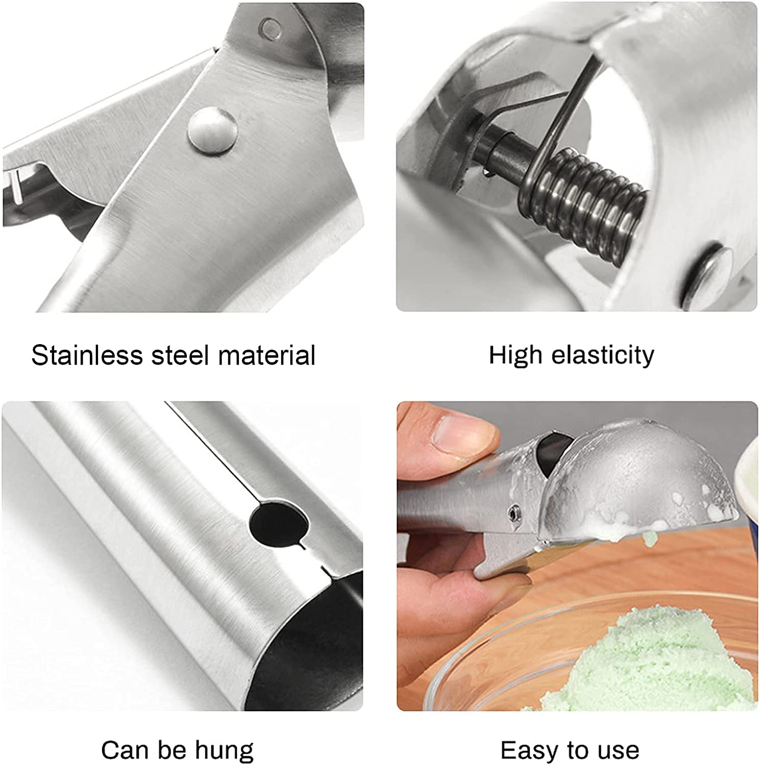 Rpanle Scoop Stainless Steel, Ice Cream Scoop With Trigger Release