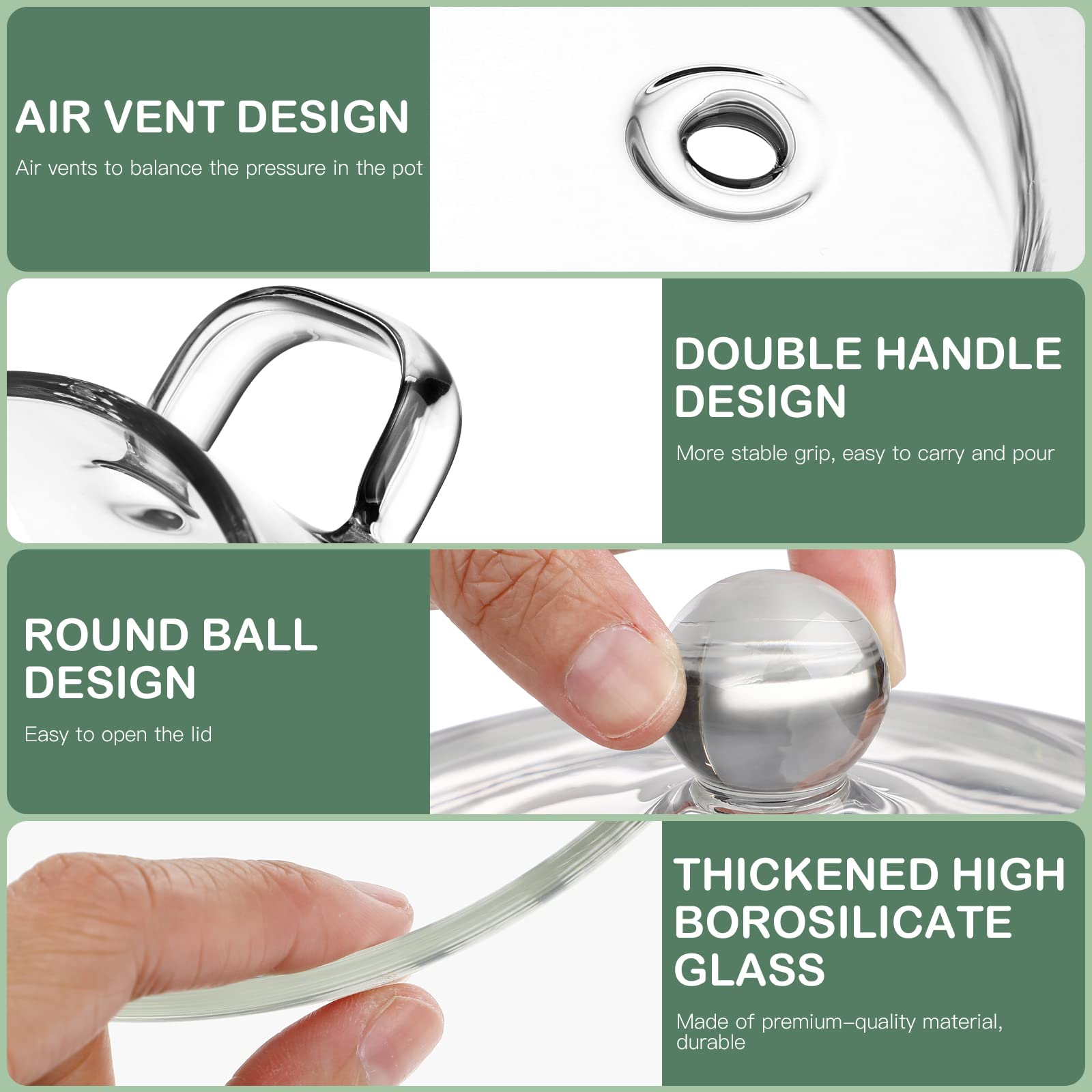 Cooking Pot Glass Simmer Pots: 1.9L/64Oz Glass Saucepan Borosilicate Glass Handmade Cookware Set Stovetop Pot - Safe For Pasta N