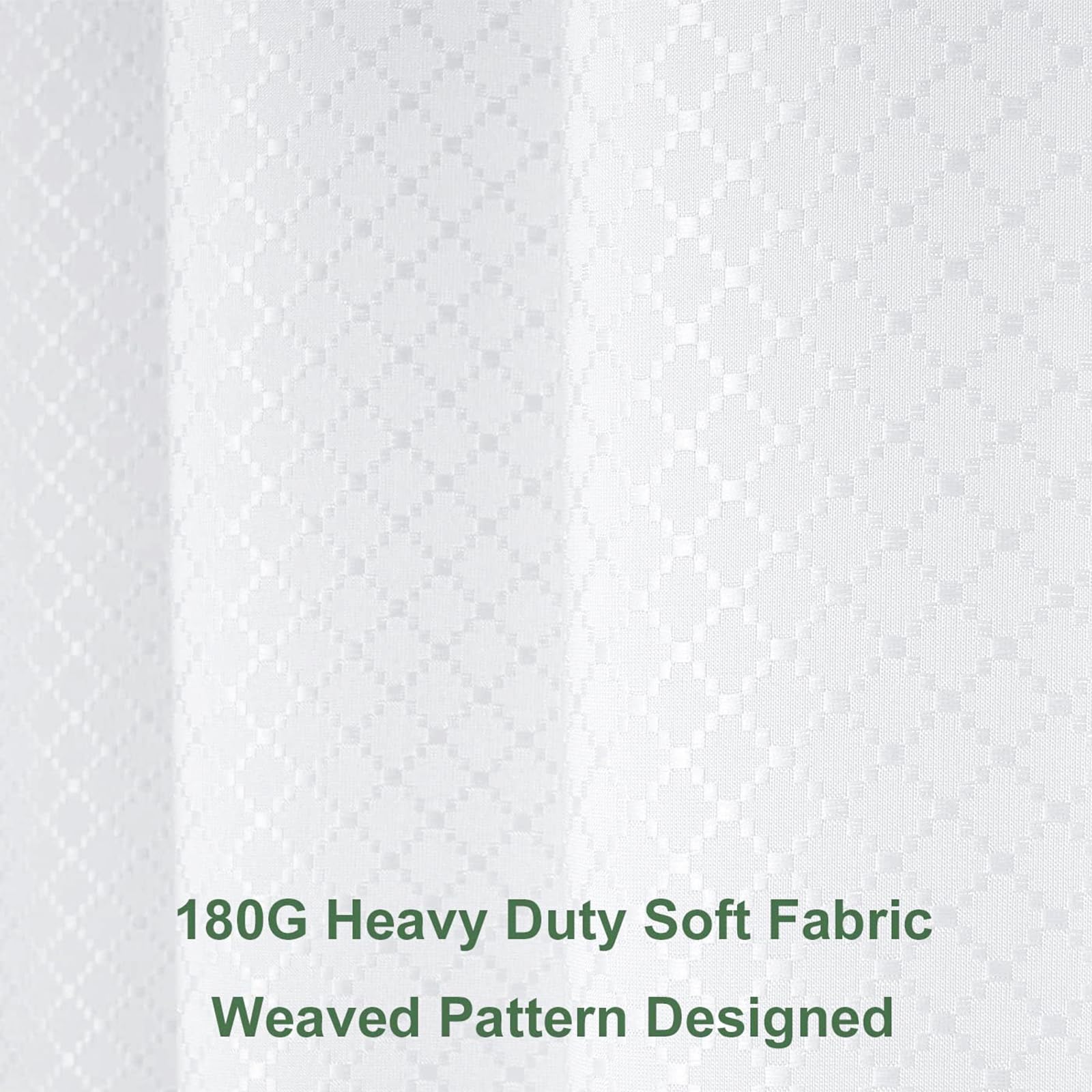 Beneyhome White Fabric Shower Curtain 78 Inches Long  Machine Washable Heavy Duty Diamond Patterned Polyester Bathtub Curtains  Weighted Hotel Luxury Spa Bathroom Decor  Water-Repellent  72x78 Length