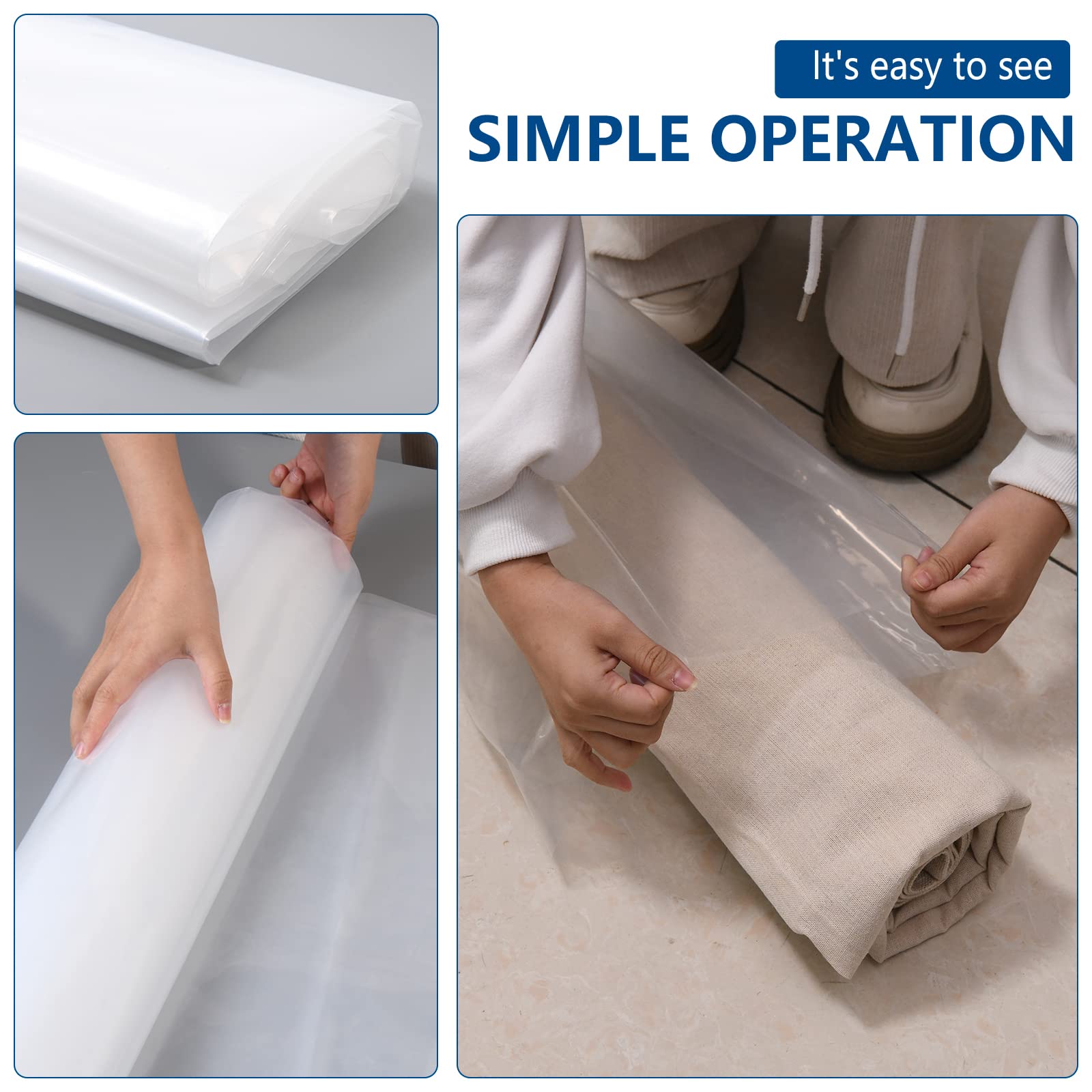 Belinlen 3 Count Giant Plastic Rug Storage Bag 26''W X 130''L Carpet Storage Bags Fits Rug Up To 9'X12' Perfect For Indoor Outdo