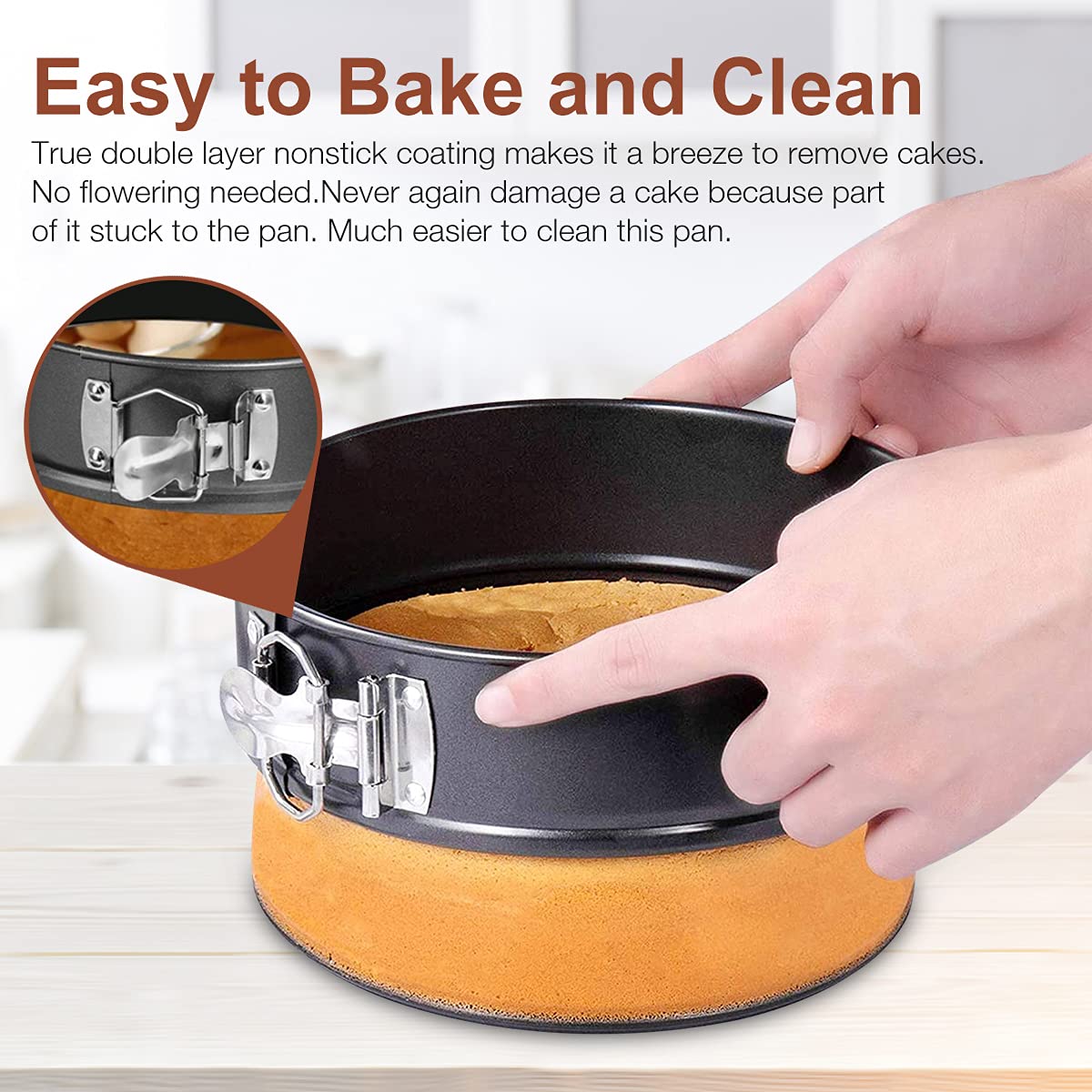 Meeqee Springform Pan Set Of 3 Pieces 6/7.5/9 Inches Nonstick Cake Pan Bakeware Set Cake Mold With Removable Bottom