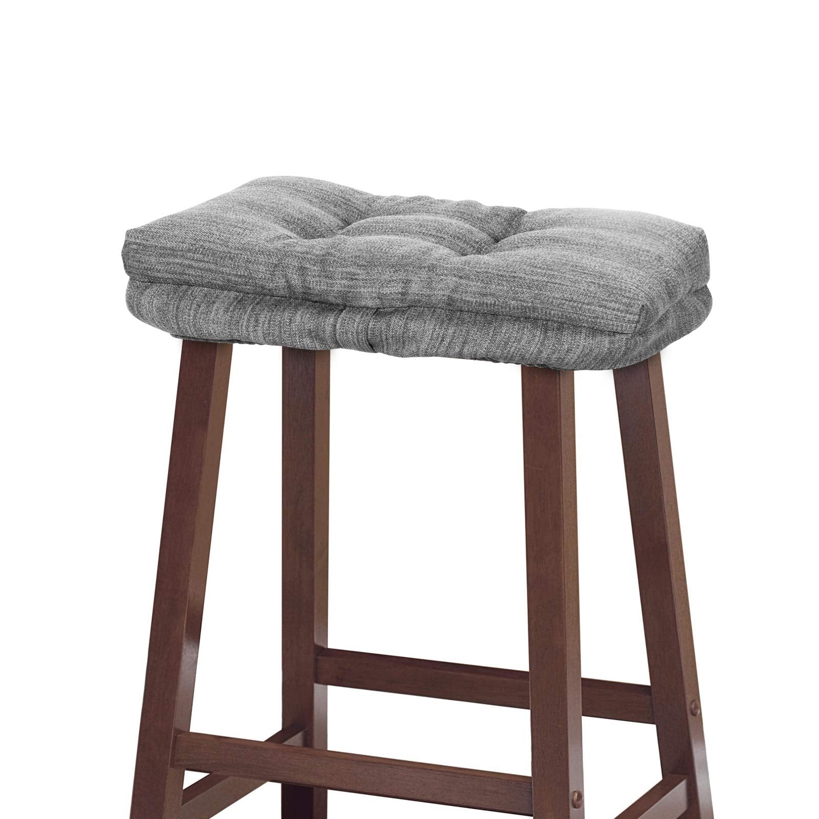 Baibu Stool Cushion Rectangular, Super Soft Bar Stool Cushion Saddle Stool Pad With Ties - 1 Pad Only (Gray, 18X9.5X1.5In)