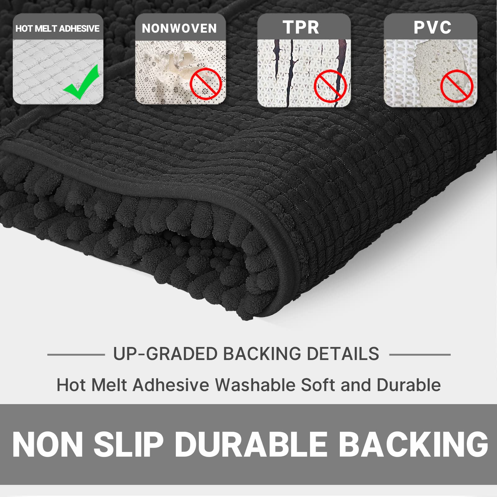 Yimobra Bathroom Rugs Sets 2 Piece, Fluffy Soft Thicken U-Shaped Toilet Rug, Non-Silp Bath Room Floor Mats, Machine Washable, Dr