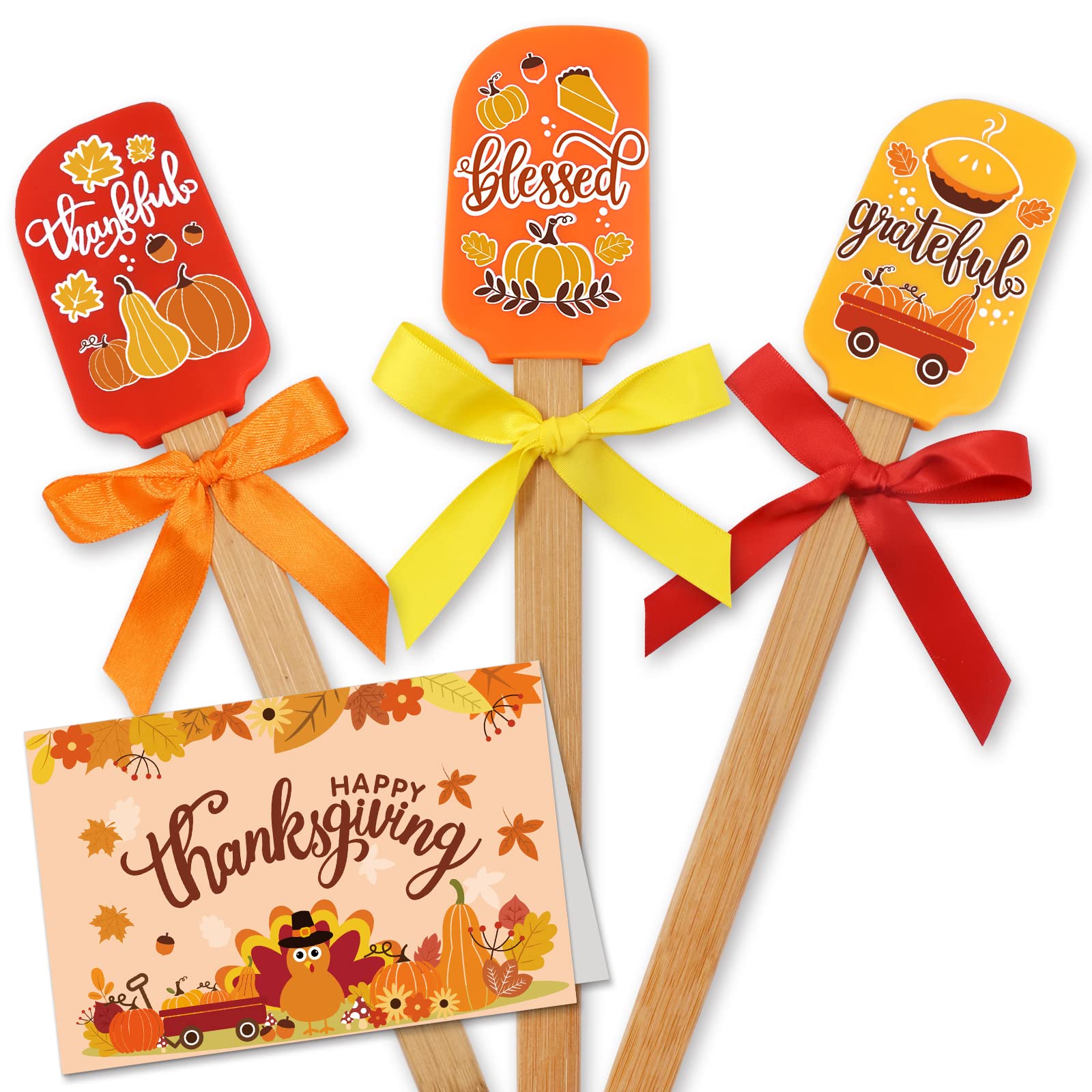 Thanksgiving Silicone Spatula Set Gift Home Kitchen Baking Utensil Decor