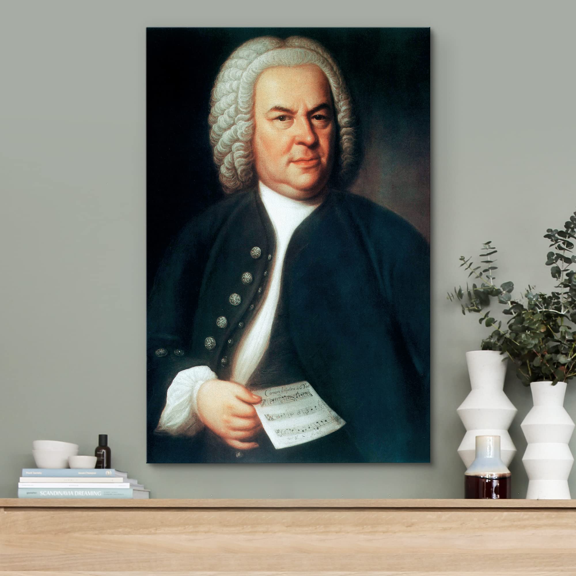 Wall26 Canvas Print Wall Art Portrait Of Johann Sebastian Bach People Pop Culture Historical Realism Famous Closeup Colorful Mul