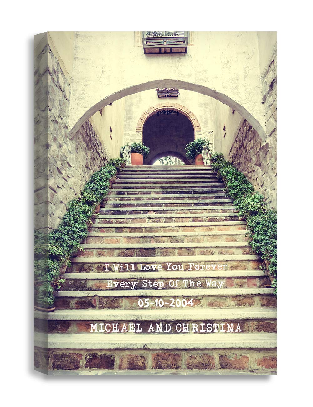 Ipic - Love You Every Step, Personalized Artwork With Names And Date On, Customized Gift For Anniversary,Wedding,Birthday And Ho