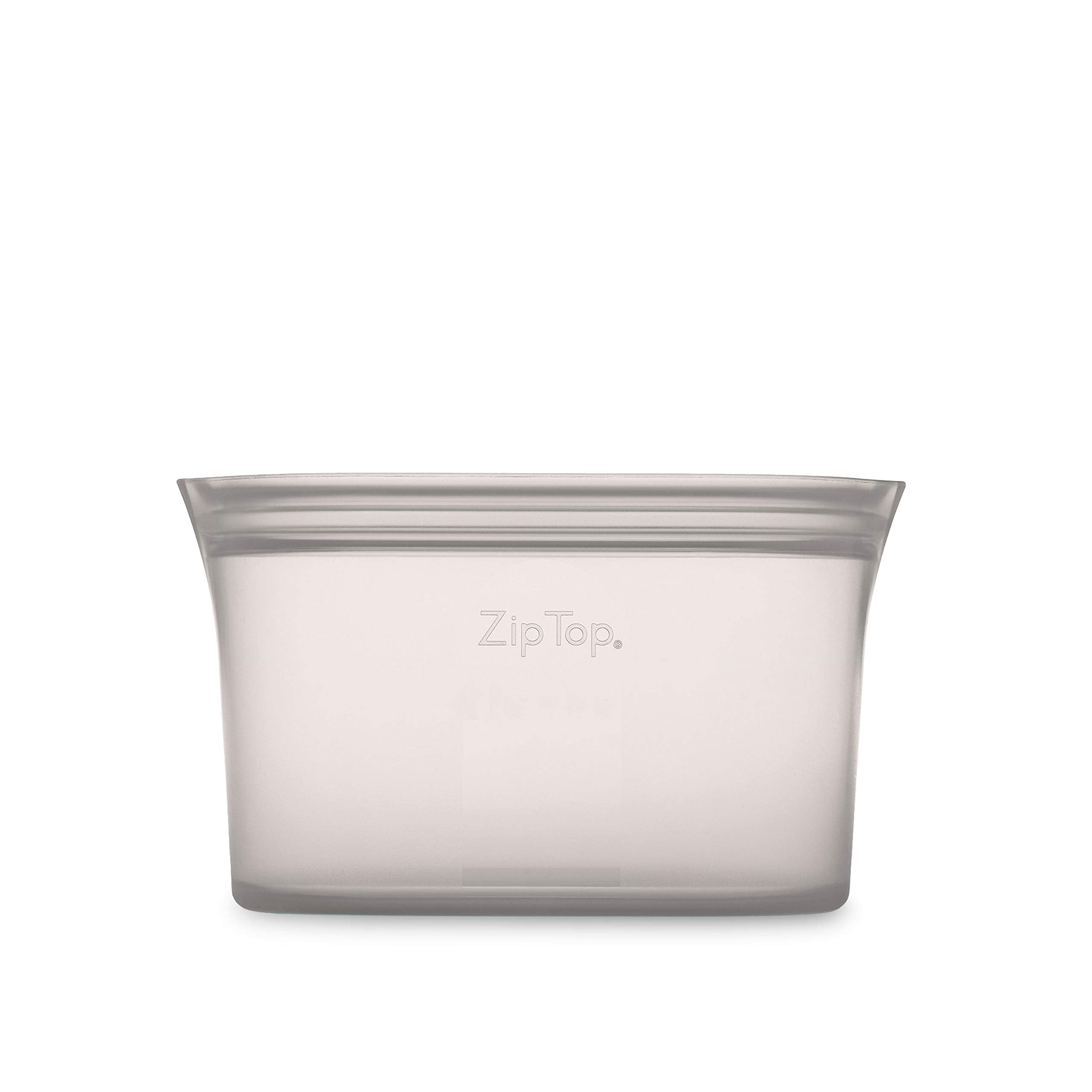 Zip Top Reusable Food Storage Bags | Small Dish [Gray] | Silicone Meal Prep Container | Microwave, Dishwasher And Freezer Safe |