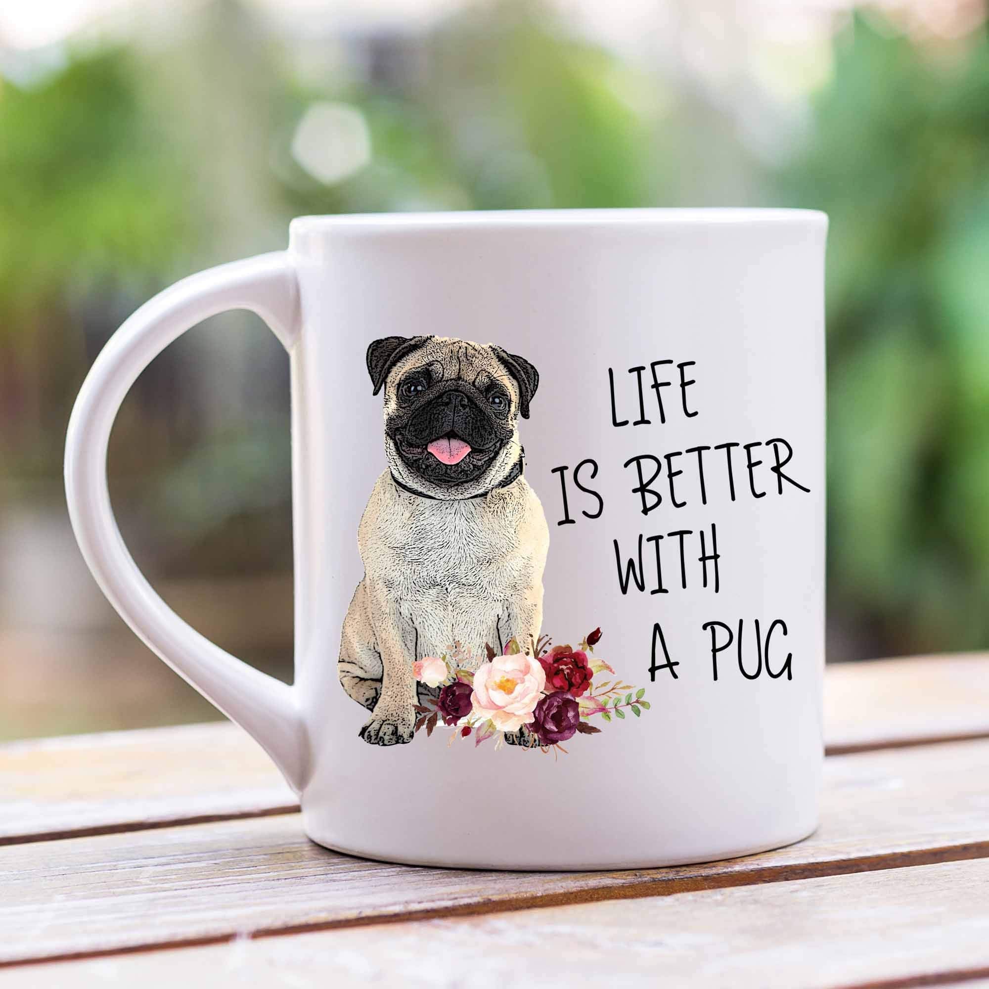YouNique Designs Pug Mug 11 Oz Pug Gifts For Pug Lovers Gifts Pug Mom Mug Pug Dog Gifts