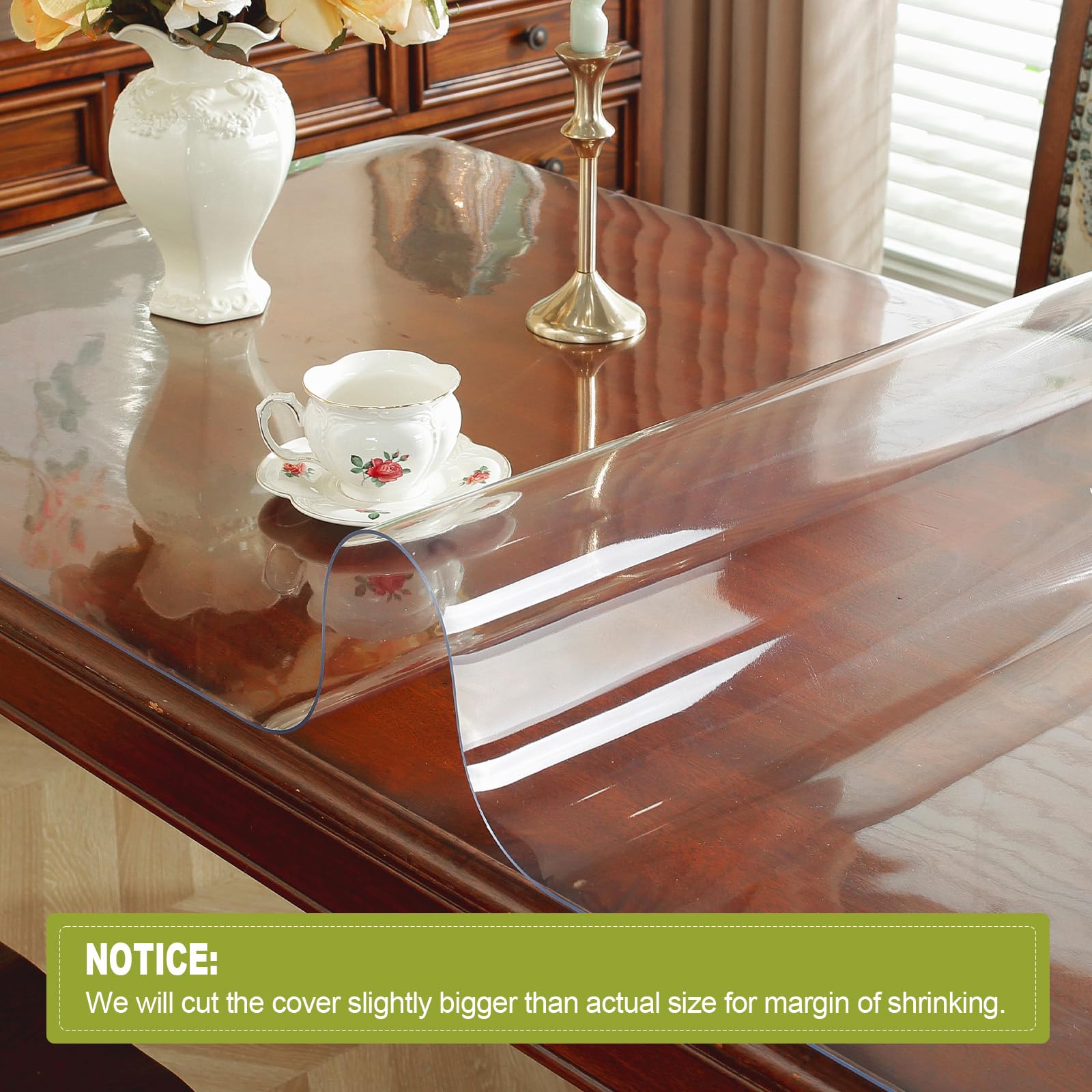 Ostepdecor Clear Table Cover Protector 2Mm Thick, 42 X 72 Inch Table Protector For Dining Room Table, Plastic Table Cover, Vinyl