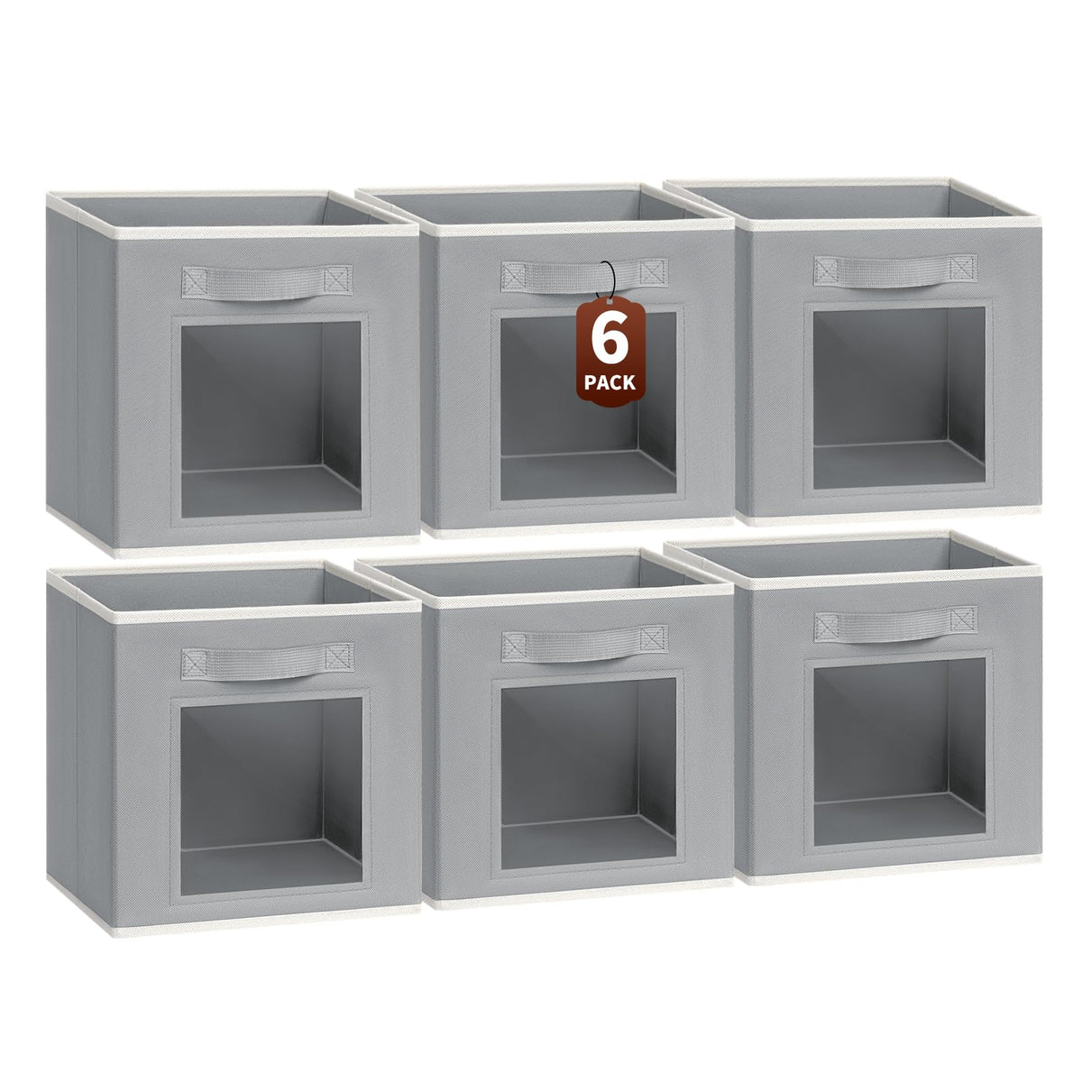 Homsorout Storage Cube 11 Inch - Cube Storage Bins With Window, Closet Storage Baskets With Handle, Fabric Bins For Closet, Shel