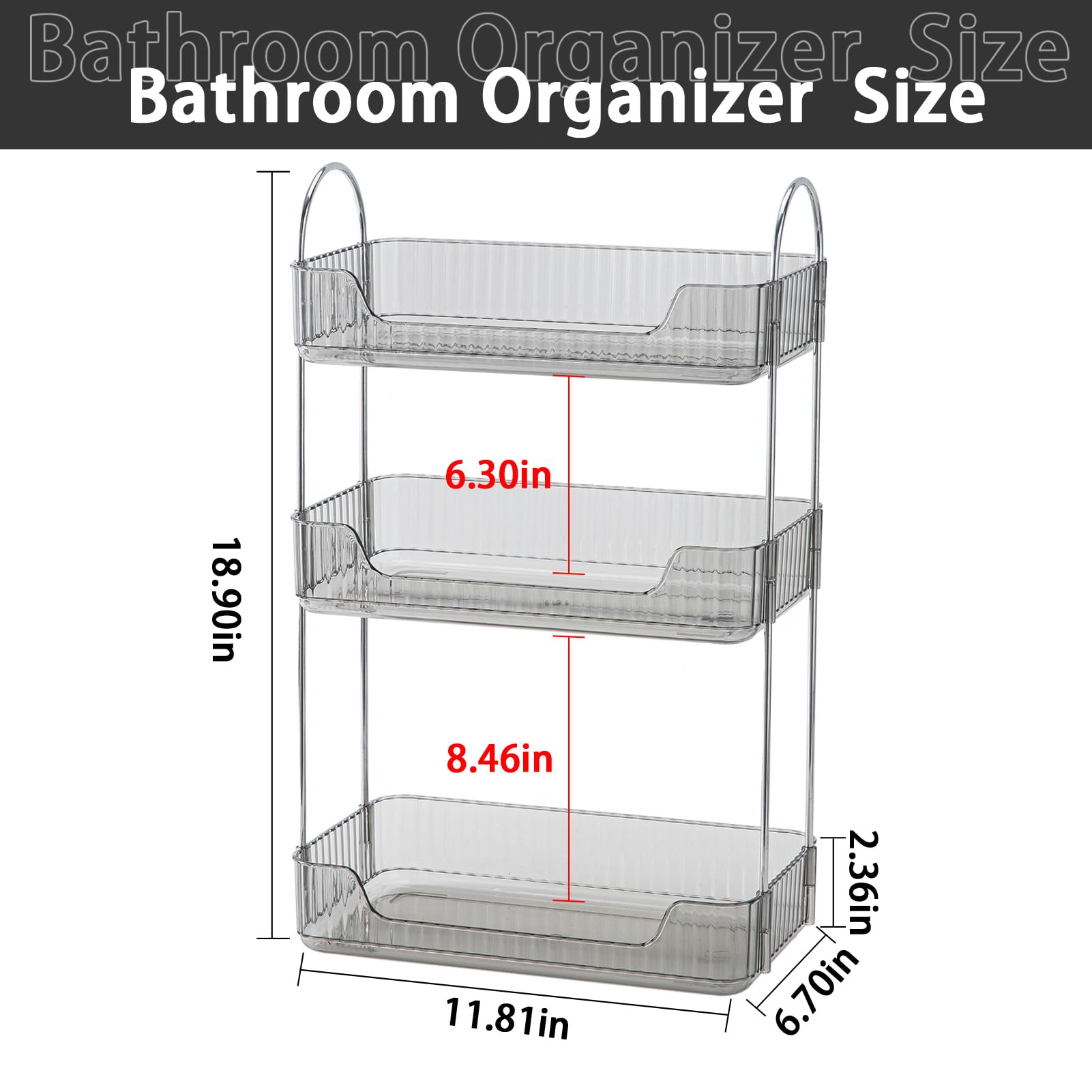 Shuang Qing Bathroom Counter Organizer Countertop Storage, Cosmetics Skincare Shelf Organizer, Makeup Organizer Perfume For Dres