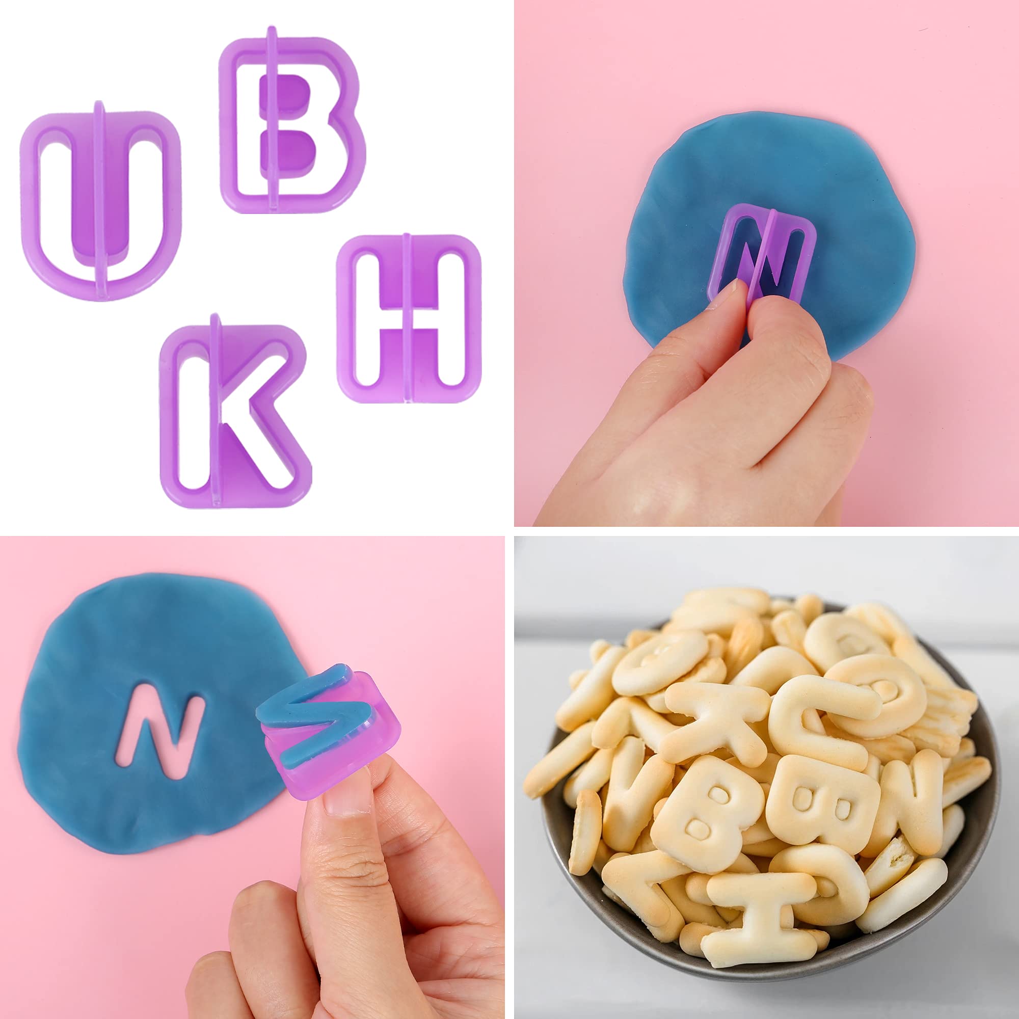 54Pcs Plastic Alphabet Number Symbol Cookie Cutters And Mini Fondant Cake Decorating Mould Tools By Cspring