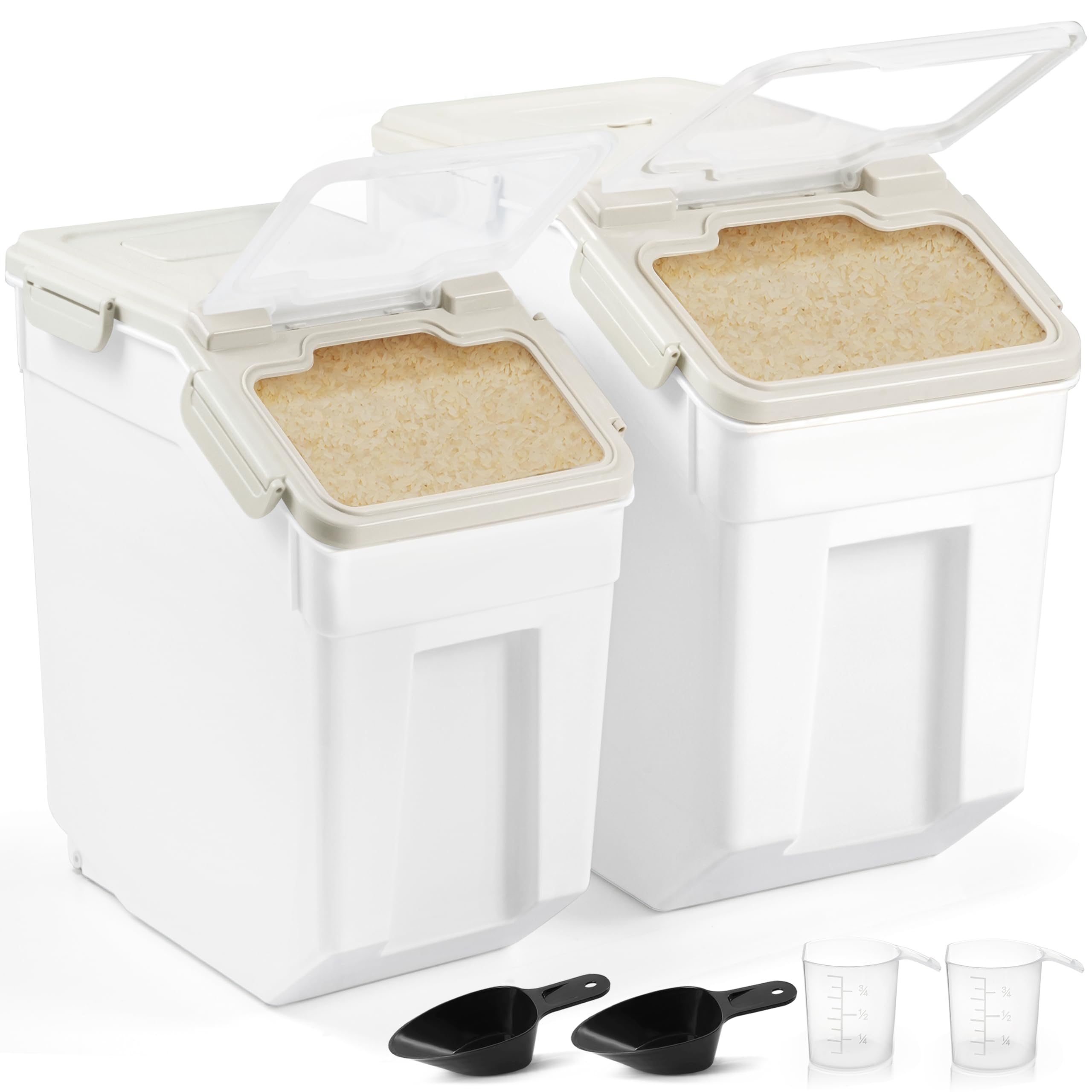 About Space Rice Storage Container 25Kg & 15Kg Airtight Rice Container With Measuring Cup & Rice Shovel-Rice Barrel Dispenser-Mo