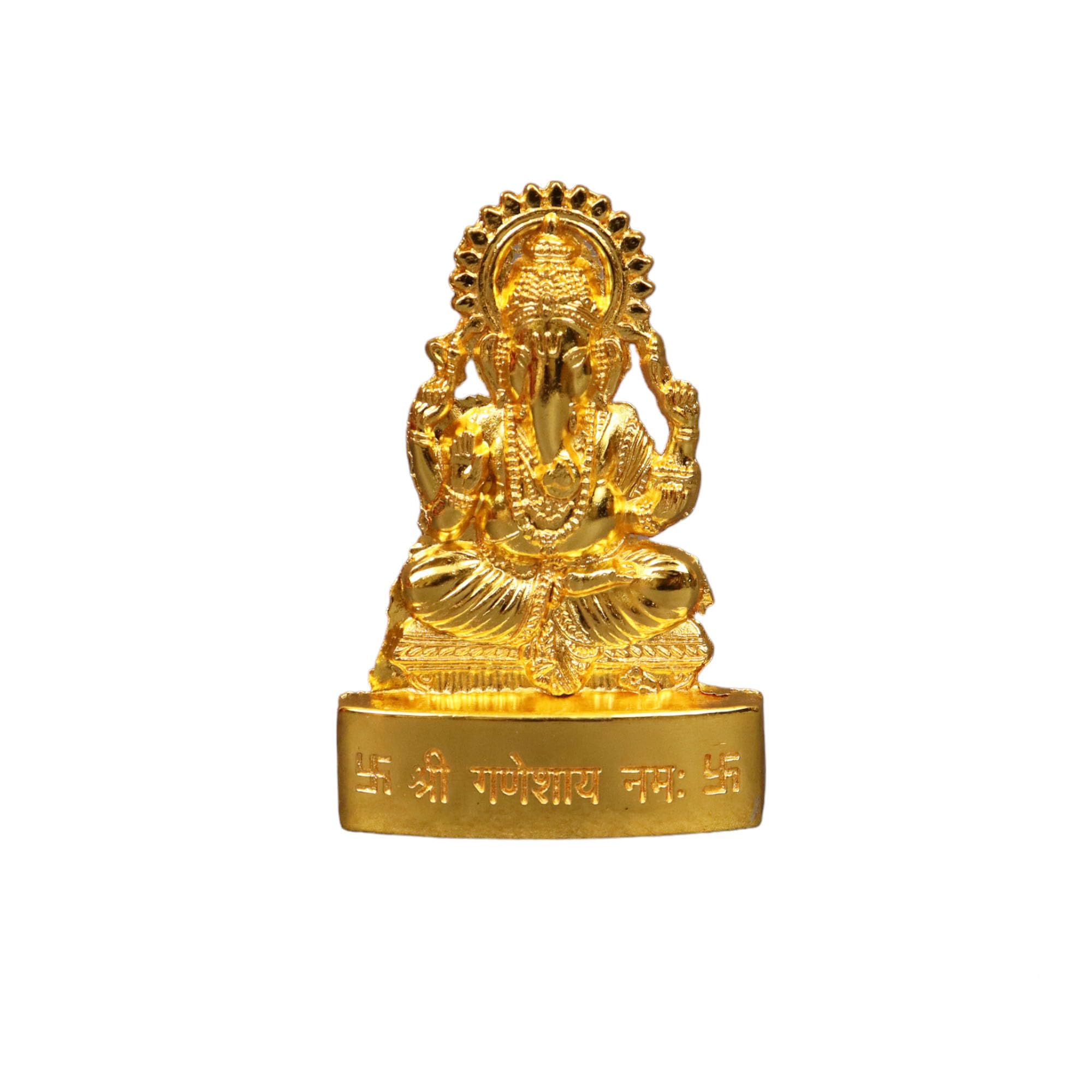 Spillbox Gold Plated God Statue Showpiece For Home Office Figurine Religious Pooja Gift Living Room Decoration Home Dcor (Ganesh