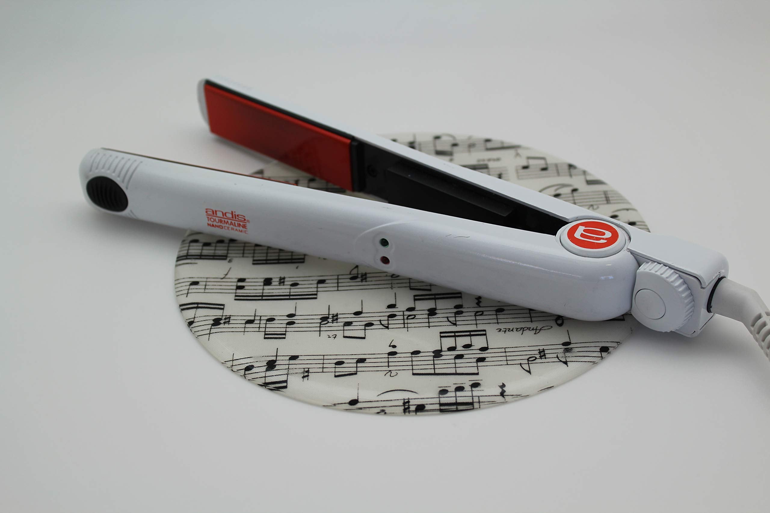 Andreas Silicone Music Notes Non-Slip 8'' Trivet/Pot Holder/Hot Pad, 100% Cotton, Dishwasher Safe, Hot Dishes, Protect Hair Iron