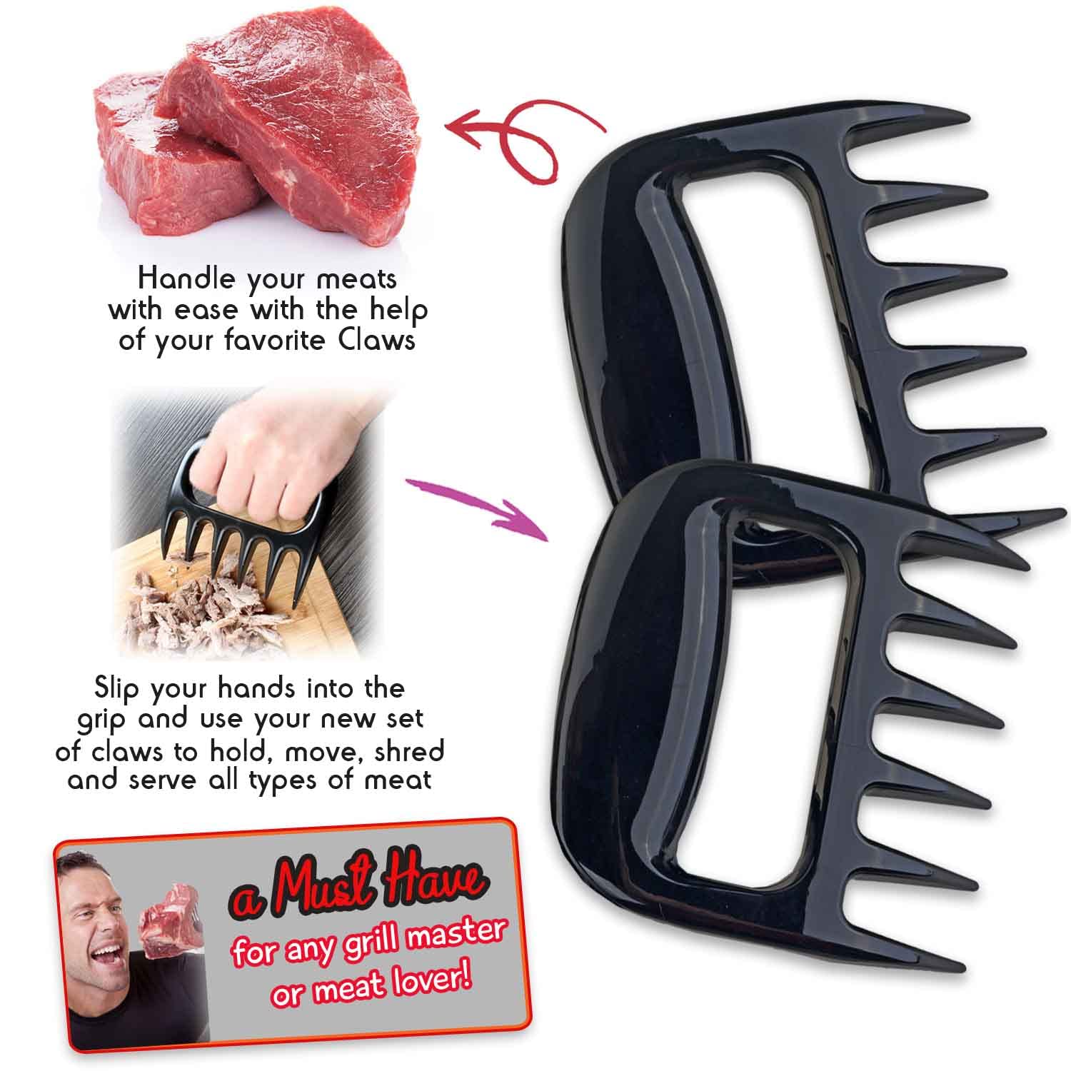Meat Claws For Shredding. Santa'S Bbq Claws. Funny Stocking Stuffers For Men Dads Grillers, Boss Boyfriend Christmas Gift Box. B