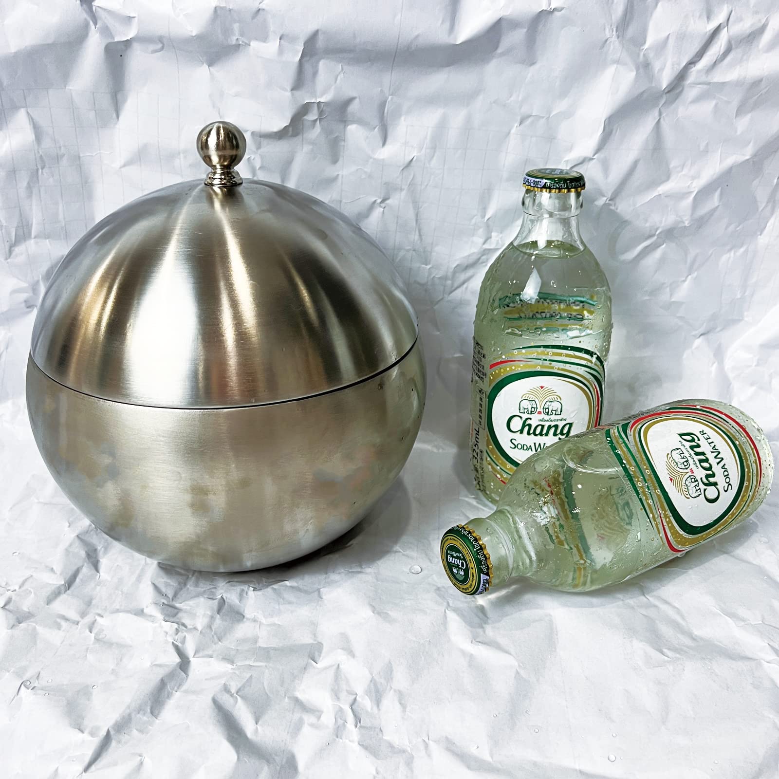 Ice Bucket With Lid Double Insulation Stainless Steel Ice Box Container Storage Box Household Kitchen Barrel Restaurant Bar Tabl