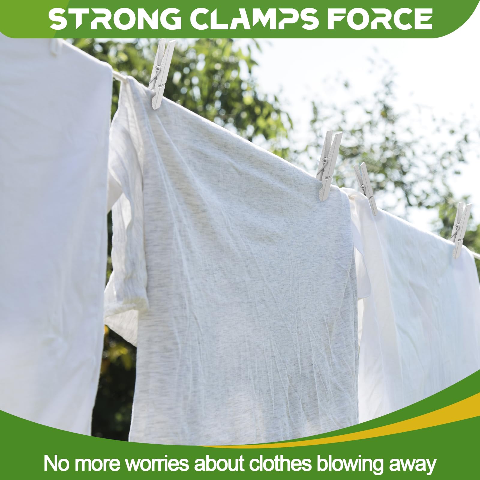 100 Pack Clothes Pins Wooden, White Clothespins Wood, Clothing Pins Clips For Craft Art Clothes Pictures, Colorful Clothespins H