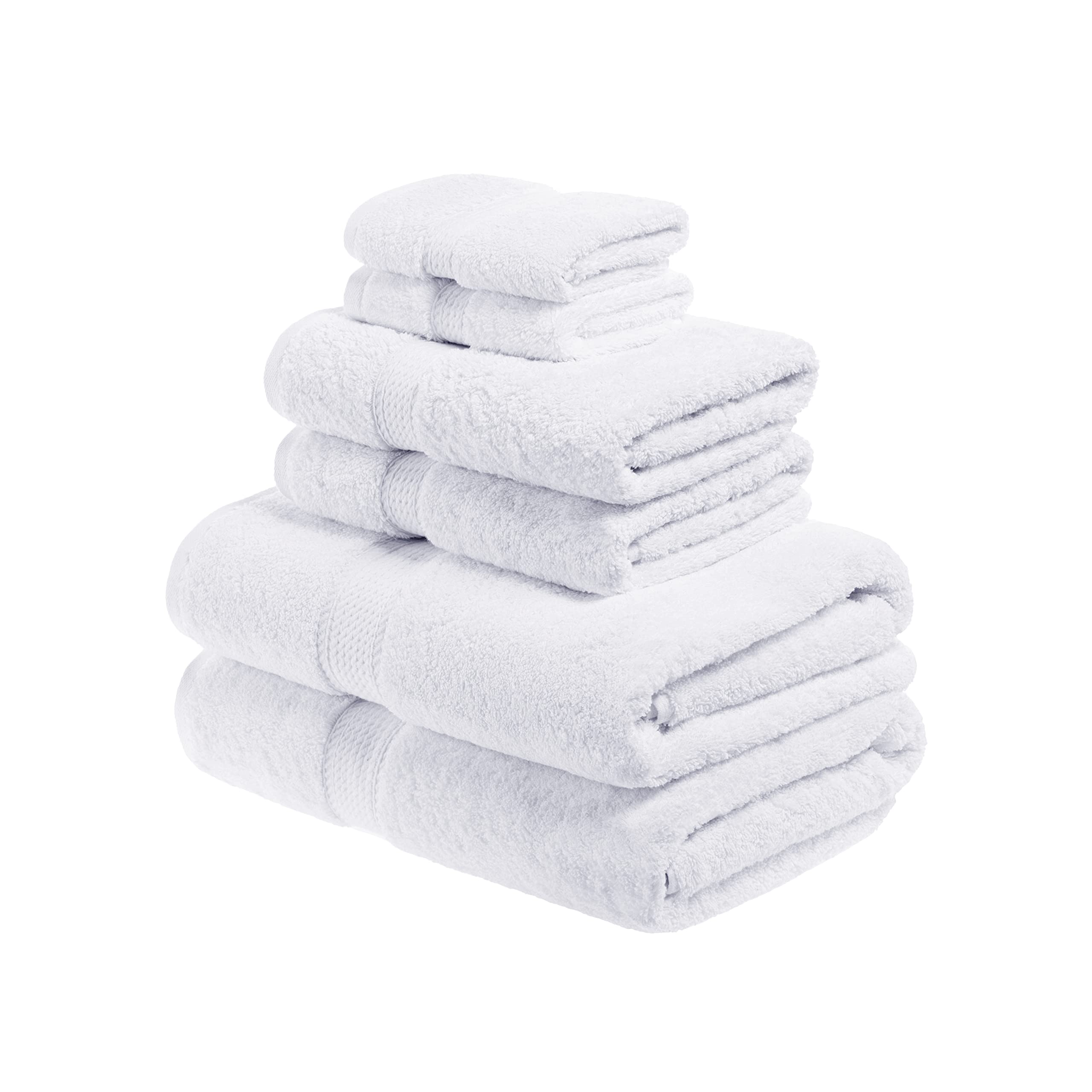 Superior Egyptian Cotton Solid Towel, 6Pc Set, Monaco White