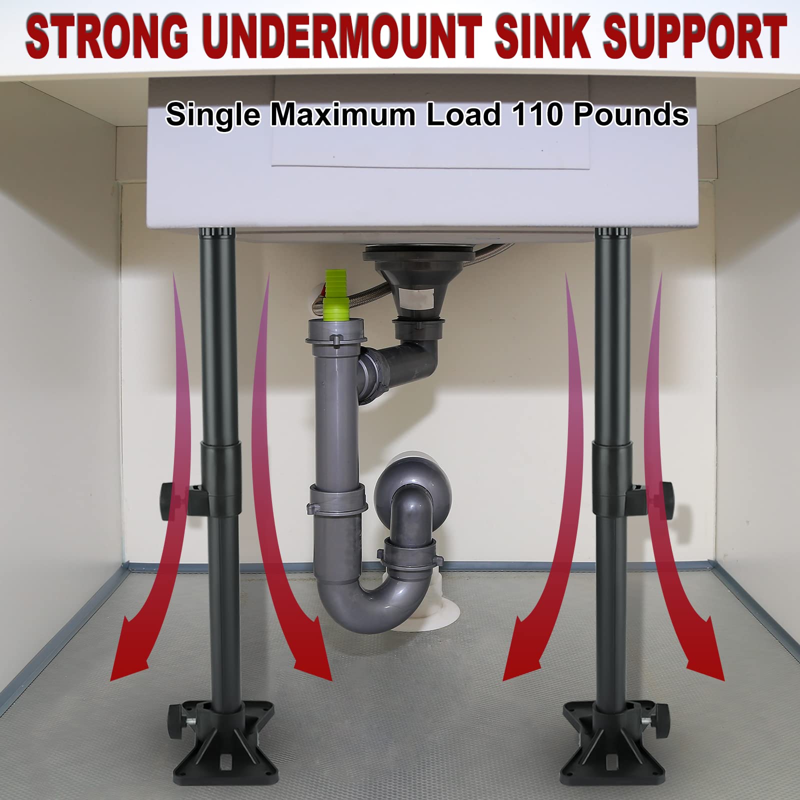 Undermount Sink Support Repair Brackets - Ymobbu Undermount Sink Repair Kit System Kitchen Sink Adjustable Brackets (13.7-23.6 I