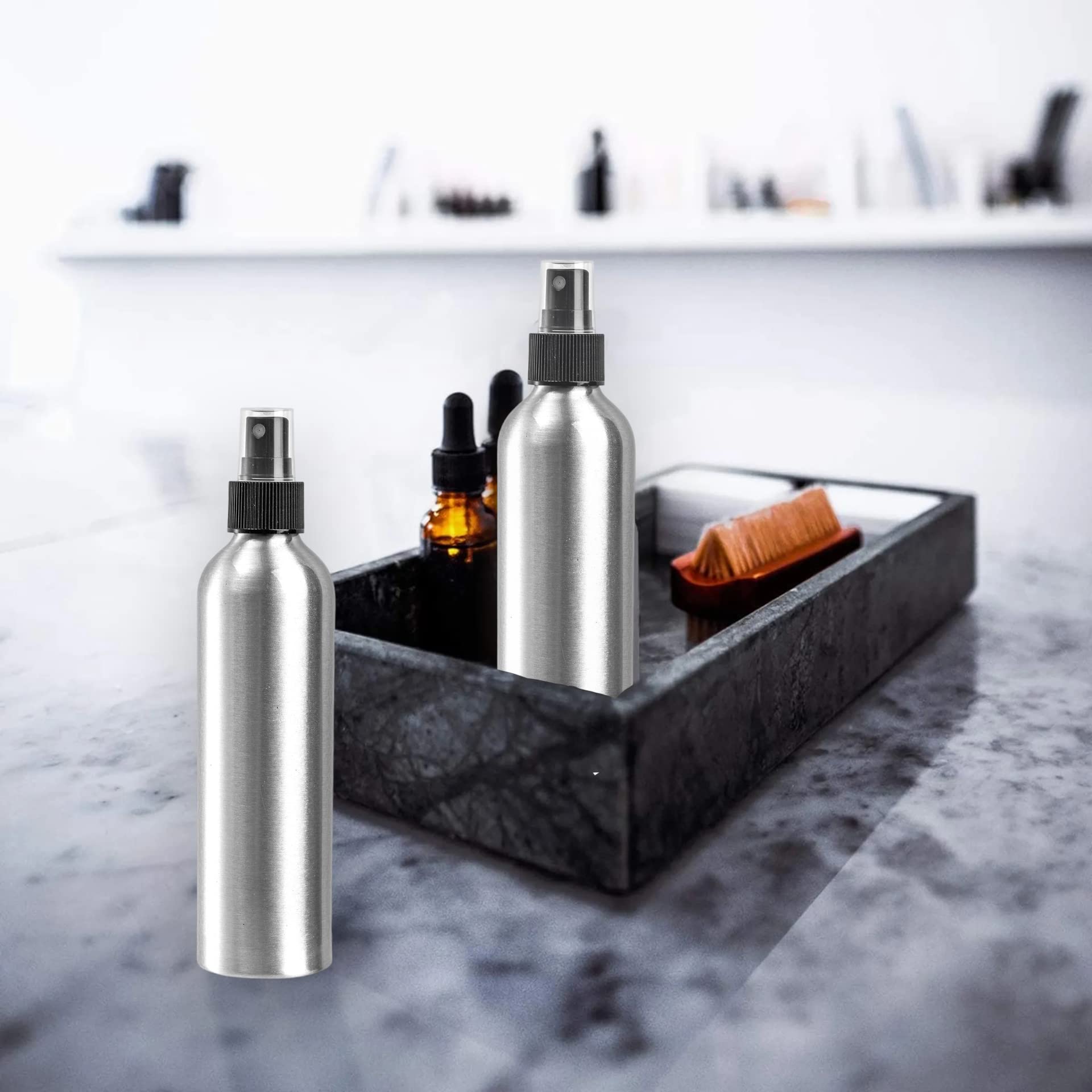 Youeon 9 Pack 8 Oz Fine Mist Spray Bottles, Refillable Aluminum Spray Bottles, Atomizer Water Spray Bottles, Reusable Bottles Wi