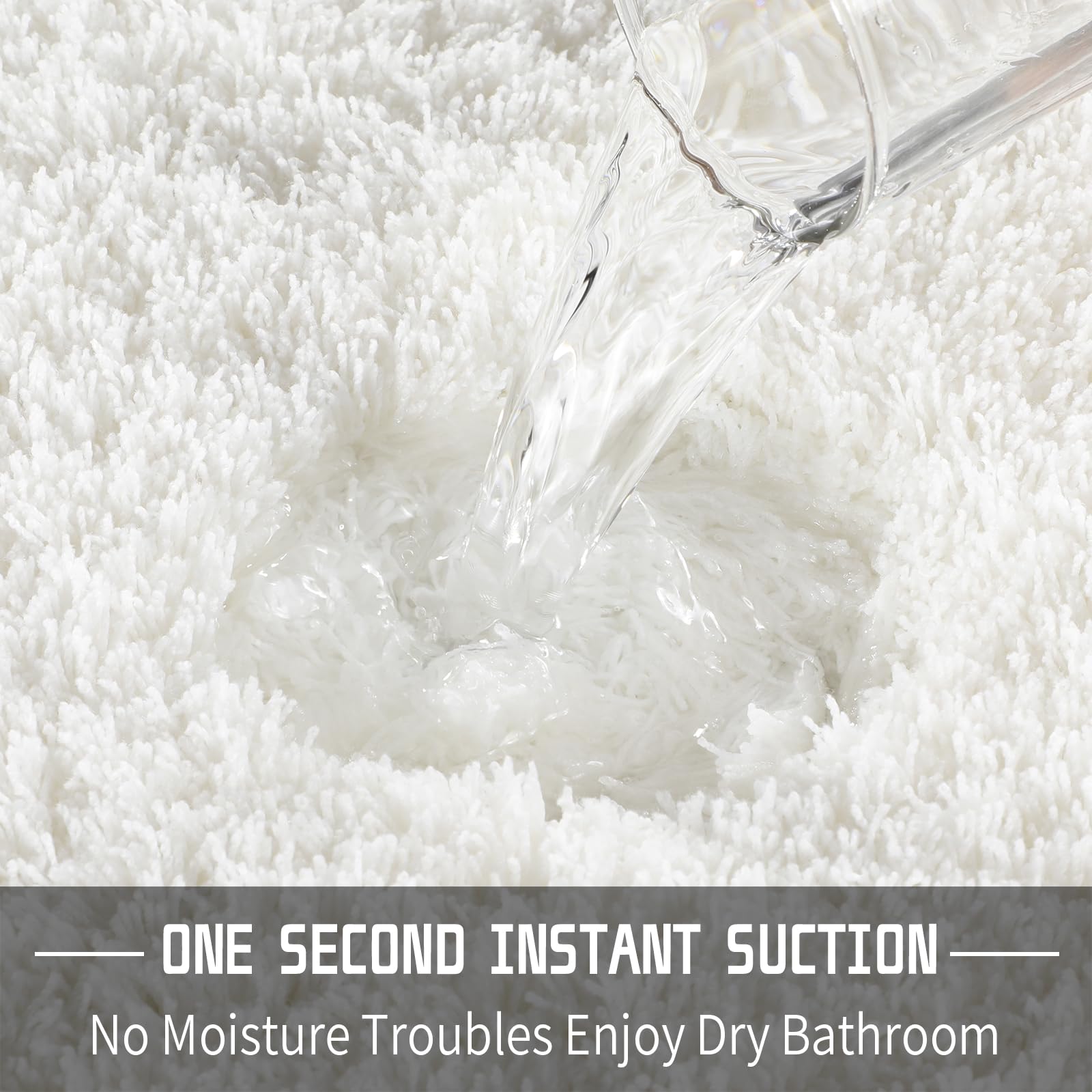 Yimobra Luxury Fluffy Bathroom Rugs, Super Elastic Soft Thick Plush Bath Mat, Non-Slip Water Absorbent, Easy To Dry, Sturdy Shag