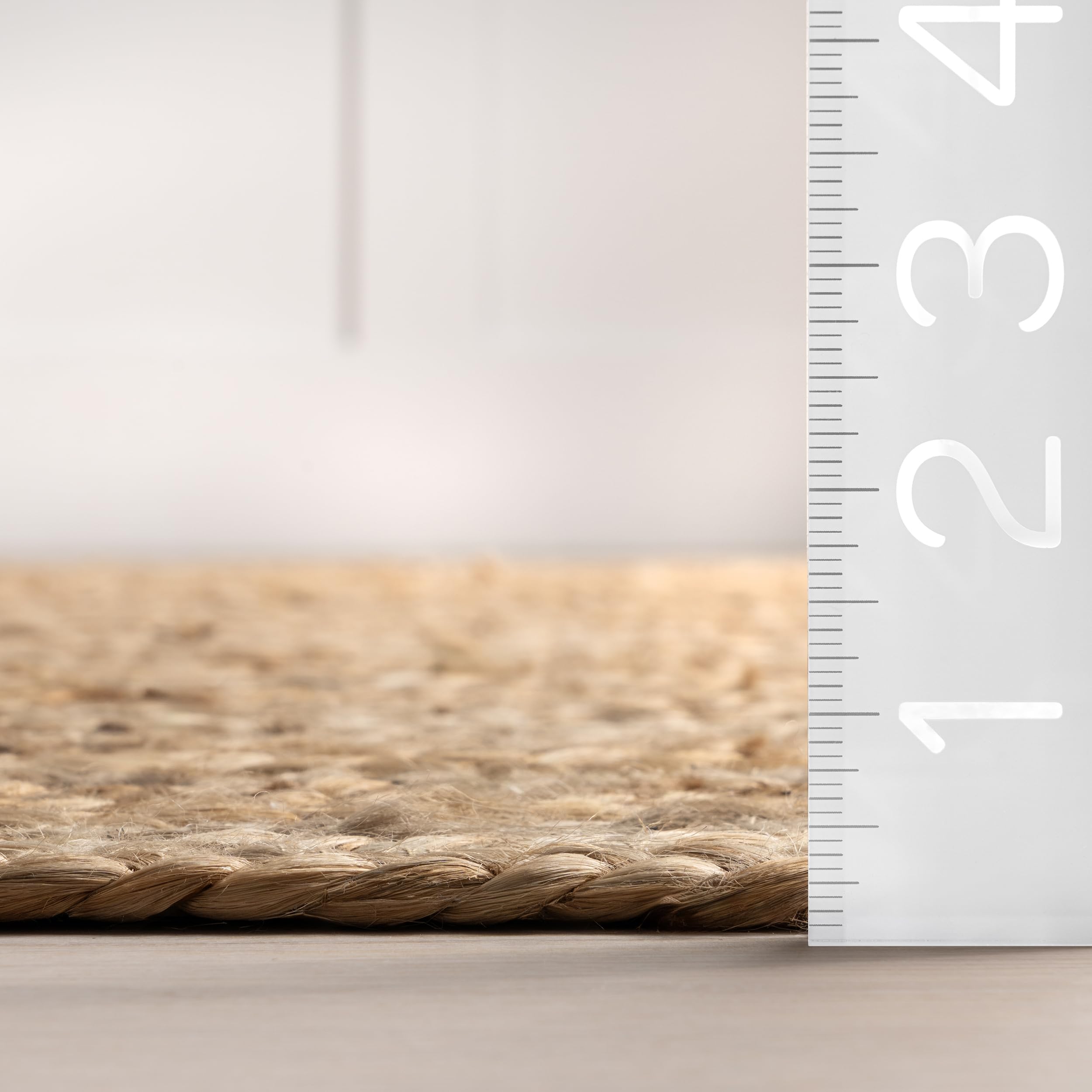 nuLOOM Oval 8x10 Rigo Jute Hand Woven Area Rug, Natural, Solid Farmhouse Design, Natural Fiber, For Bedroom, Living Room, Dining