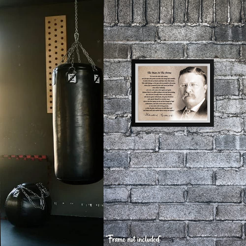 Mega Format The Man In The Arena Theodore Roosevelt Poster Wall Art, Motivational Quote, Inspirational Teddy Roosevelt Poster, T