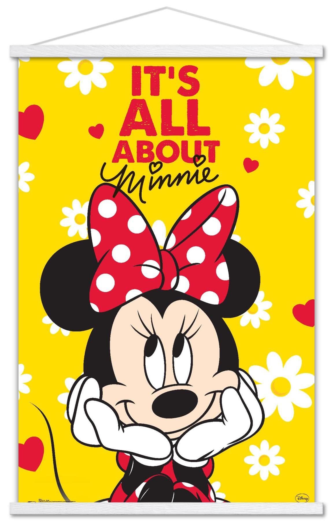 Trends International Disney Minnie Mouse - Classic Wall Poster, 22.375'' X 34'', Premium Print And White Hanger Bundle