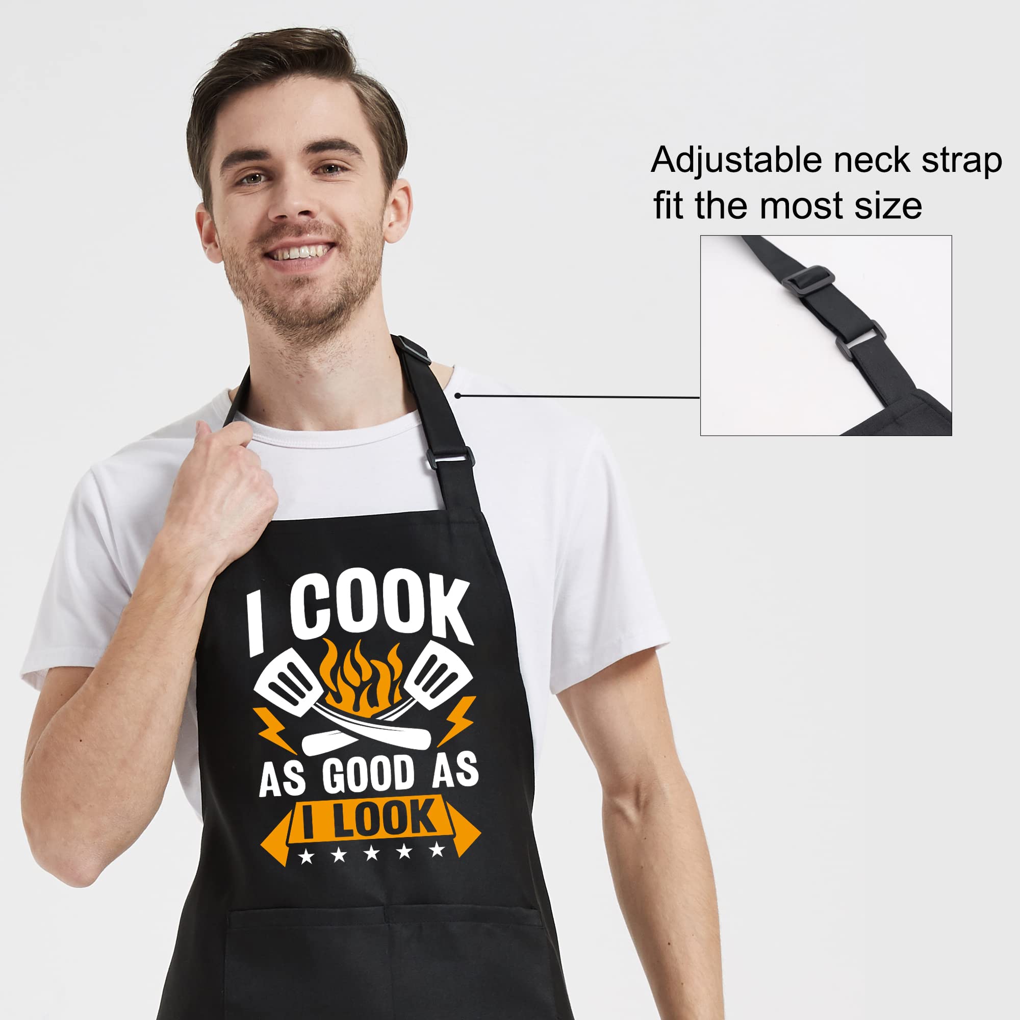 Cooking Gifts For Men, Funny Aprons For Women With Pockets For Kitchen Baking Grill Bbq, Grilling Gifts For Men Chef Dad Mom Hus