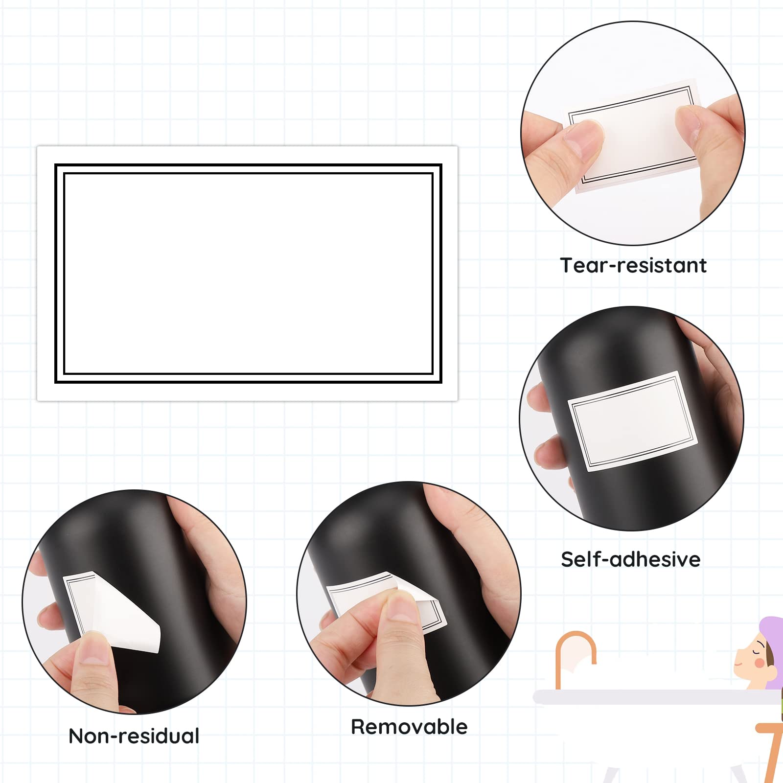 Segbeauty Self-Adhesive Waterproof Labels, 36Pcs Bathroom Labels Laundry Labels, Removable Cleaning Labels Diy Blank Stickers So