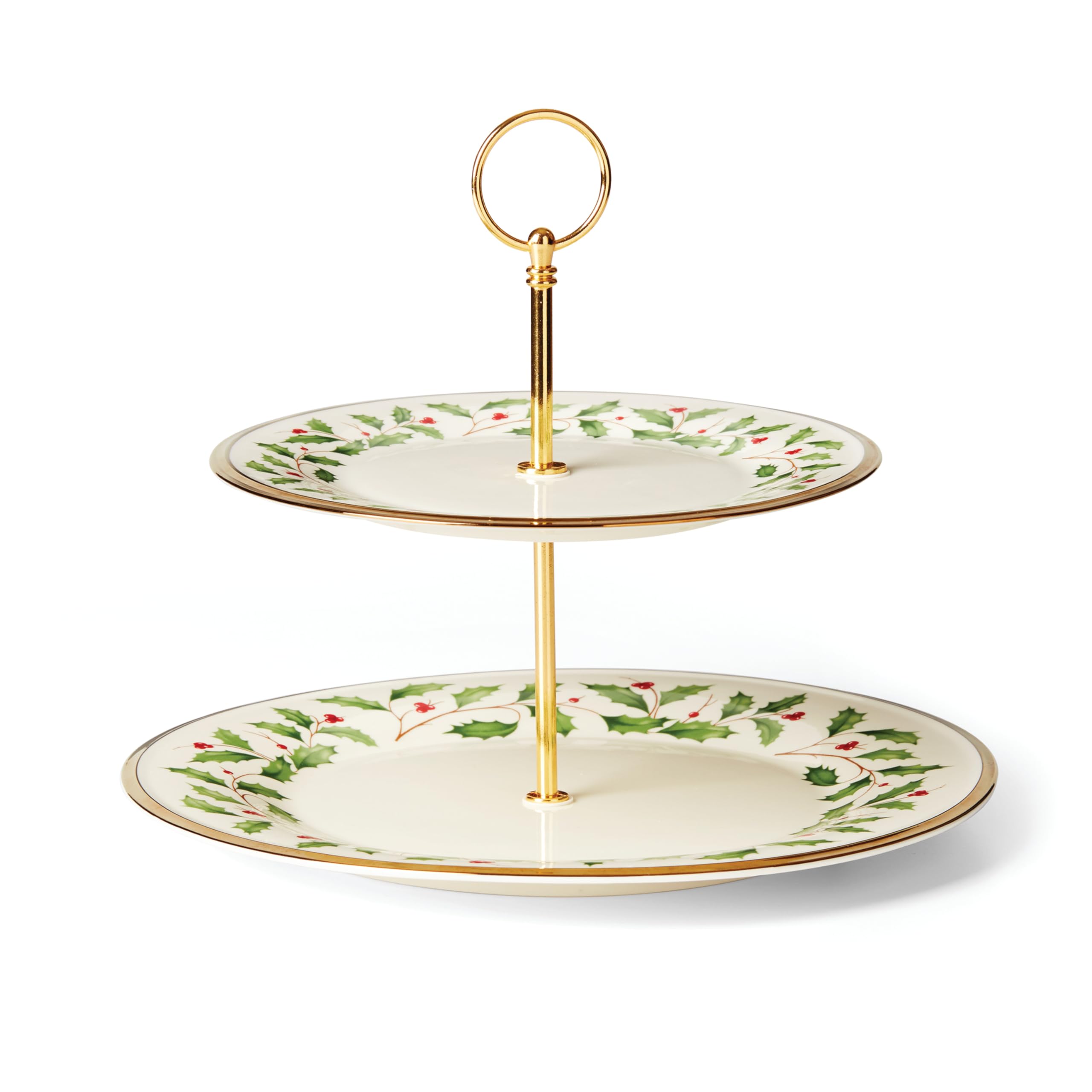 Lenox Holiday 2-Tiered Server, 2.73, Red & Green