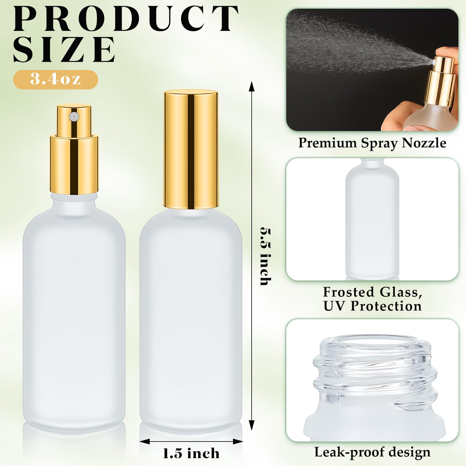 Tessco 20 Pieces Glass Spray Bottles Empty Perfume Atomizer Refillable Spray Mister Reusable Small Clear Fine Mist Sprayer Pump