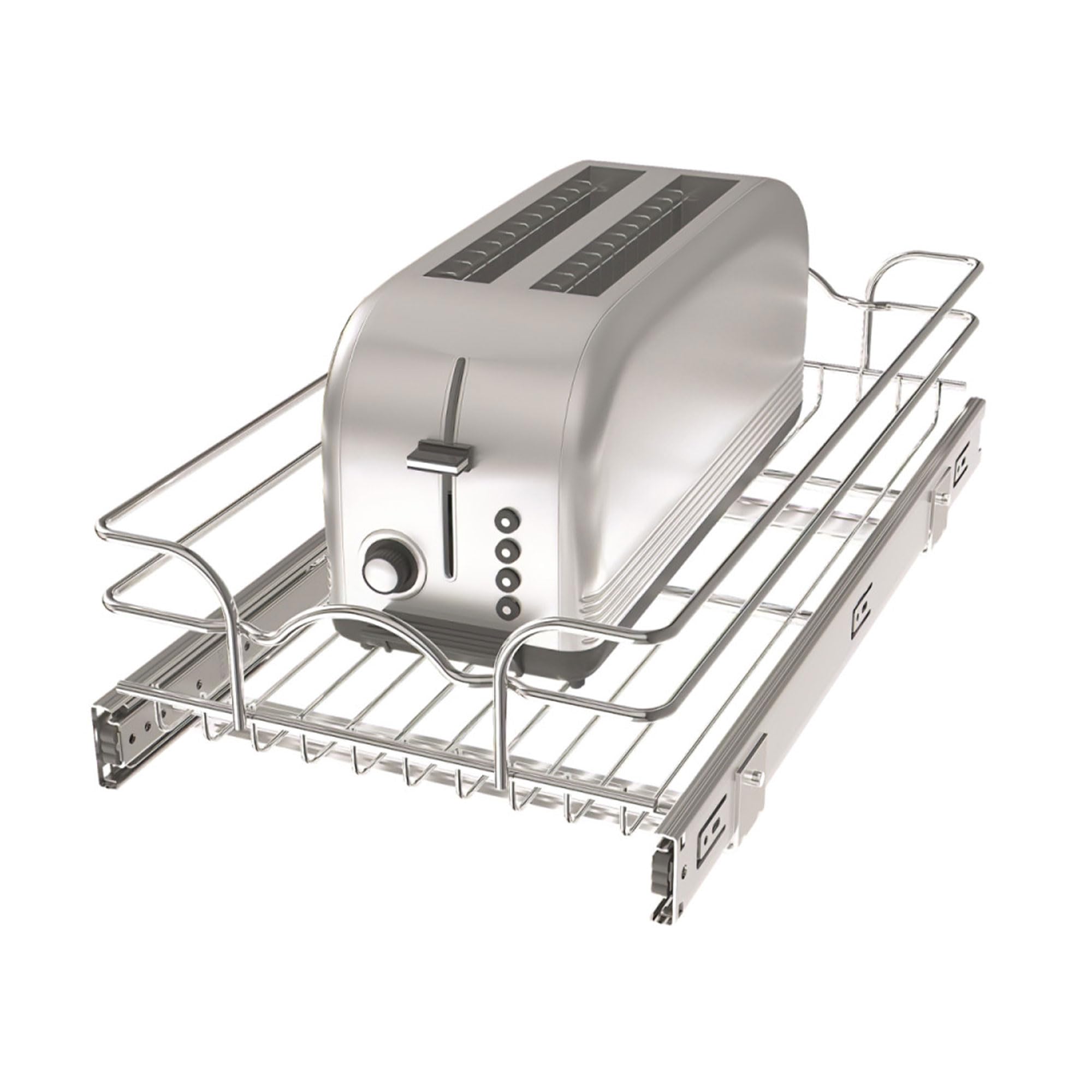 Rev-A-Shelf Pull-Out Kitchen Cabinet Drawer And Rolling Organizer Cabinet Pantry Storage Basket In Multiple Sizes, 12 X 22 In, 5