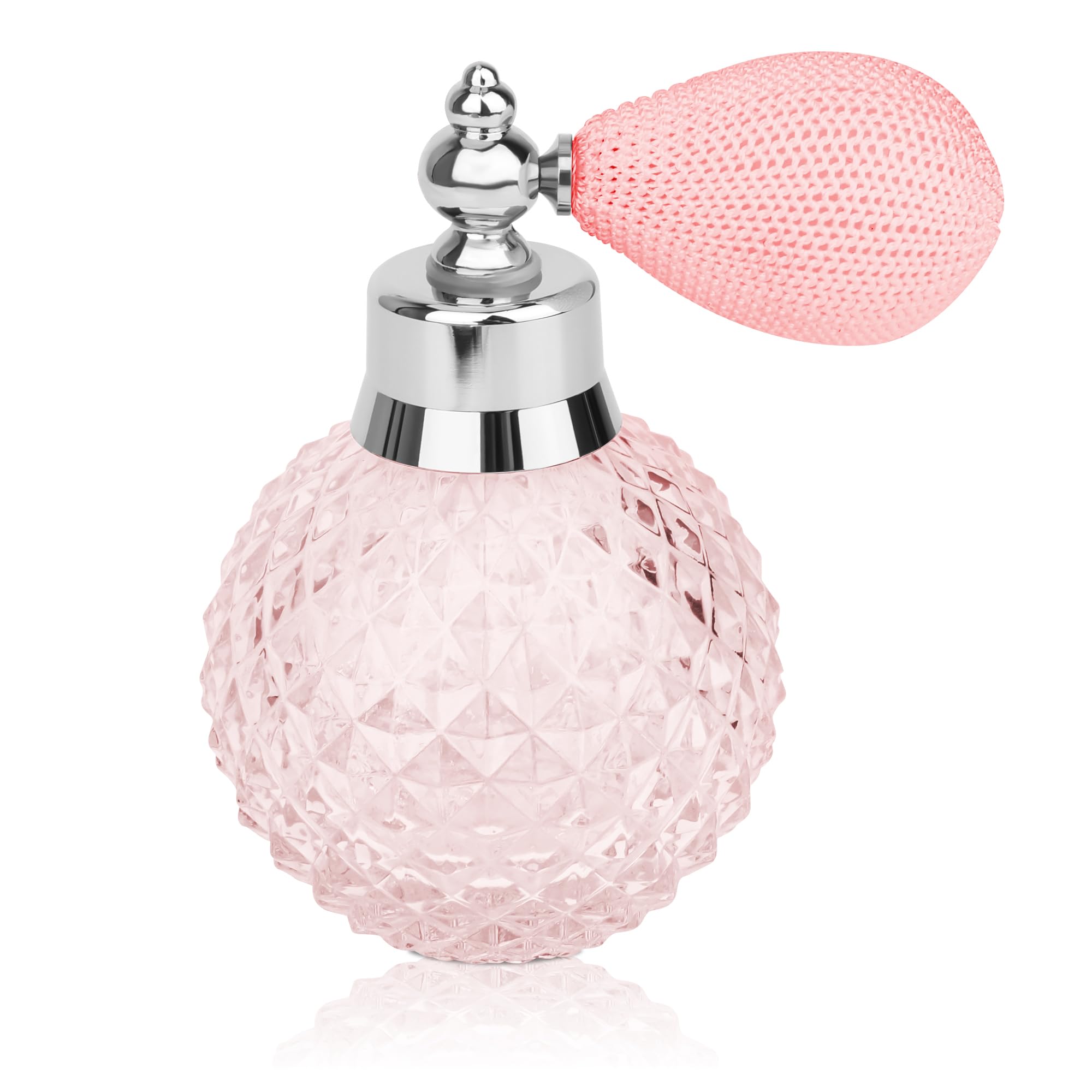 Coolrunner Crystal Art Vintage Style Refillable Perfume Atomizer Spray Bottle 100Ml (Pink)